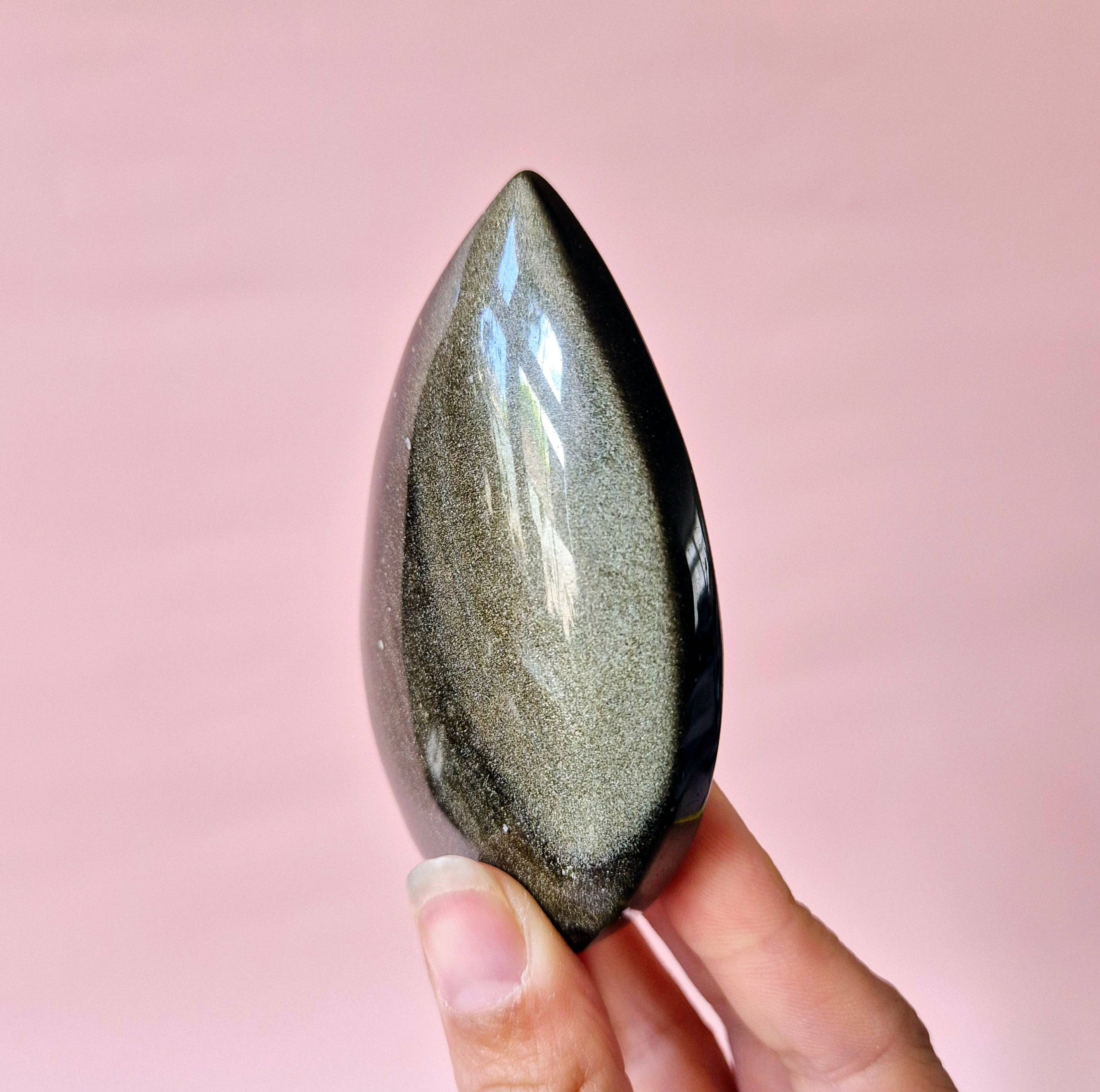 Gemstone Golden Obsidian Flame – Strength, Insight & Protection (8–10 cm)