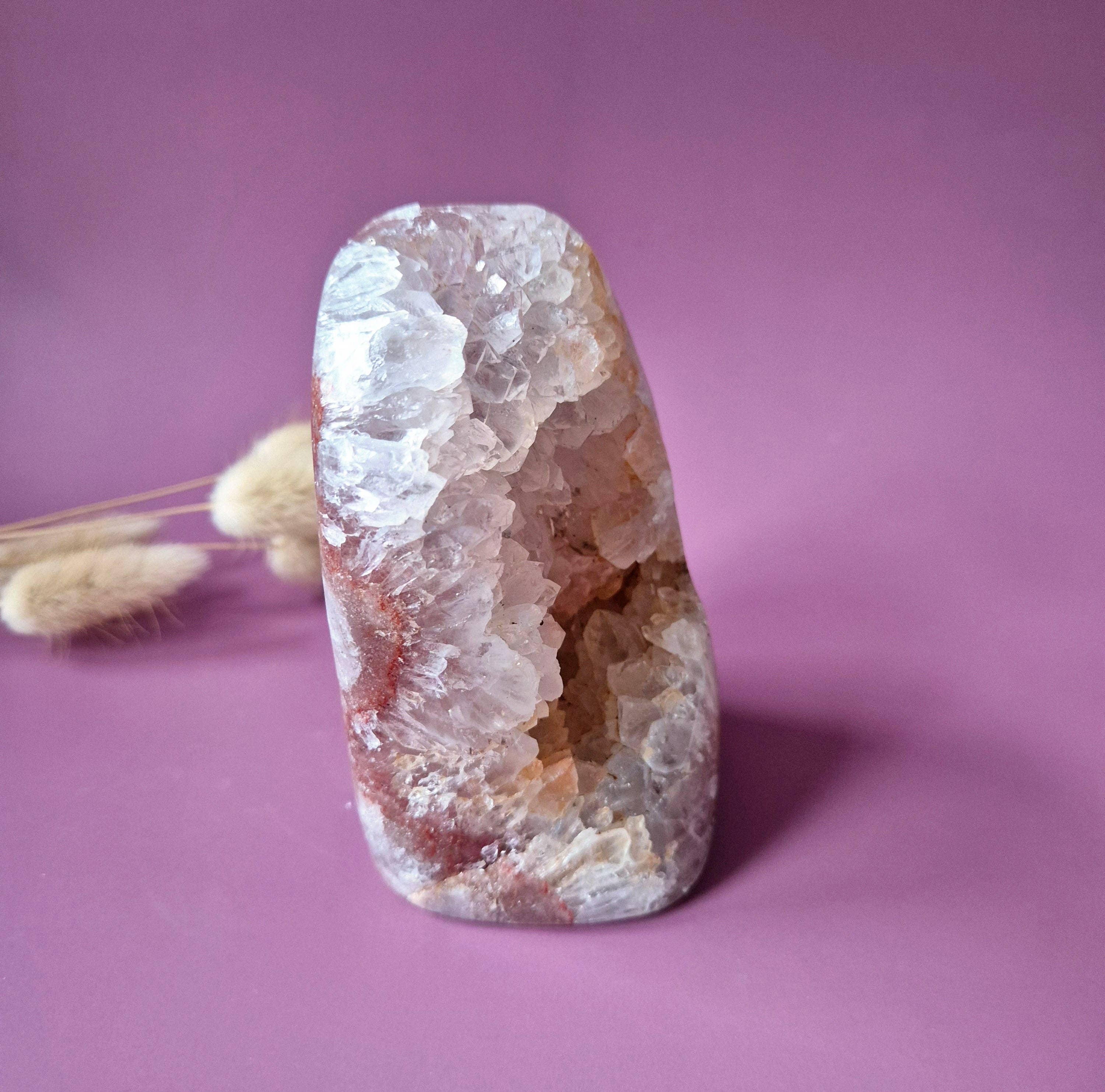 XL A+ Gemstone Druzy Pink Amethyst Geode Freeform weighing 844 grams Statement Piece