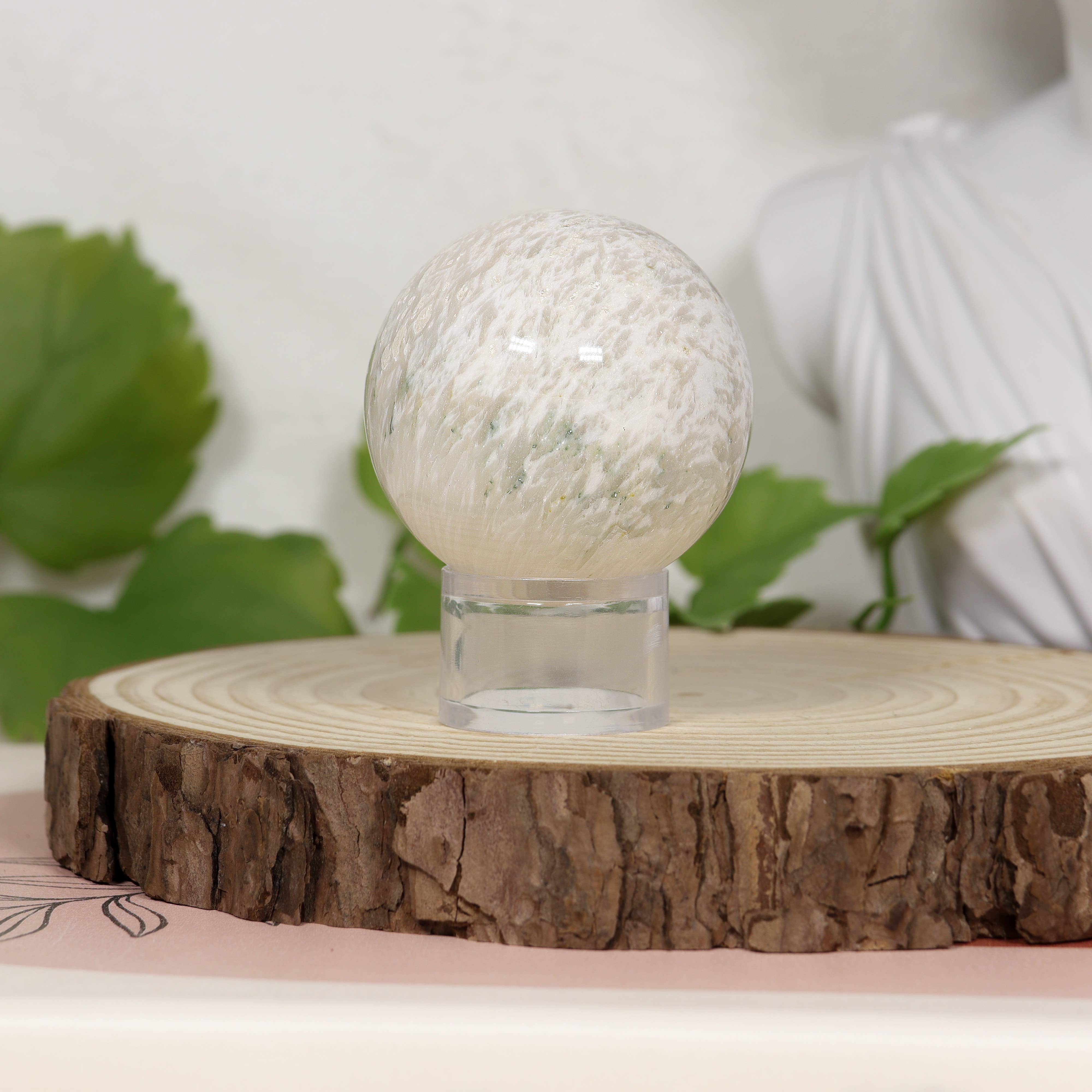 Scolecite Sphere with Deep Vibrations: 0.45-0.50 lbs