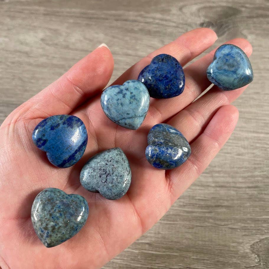 1-Inch Puffy Gemstone Pocket Heart – Bulk Wholesale Crystals: Peace Jade