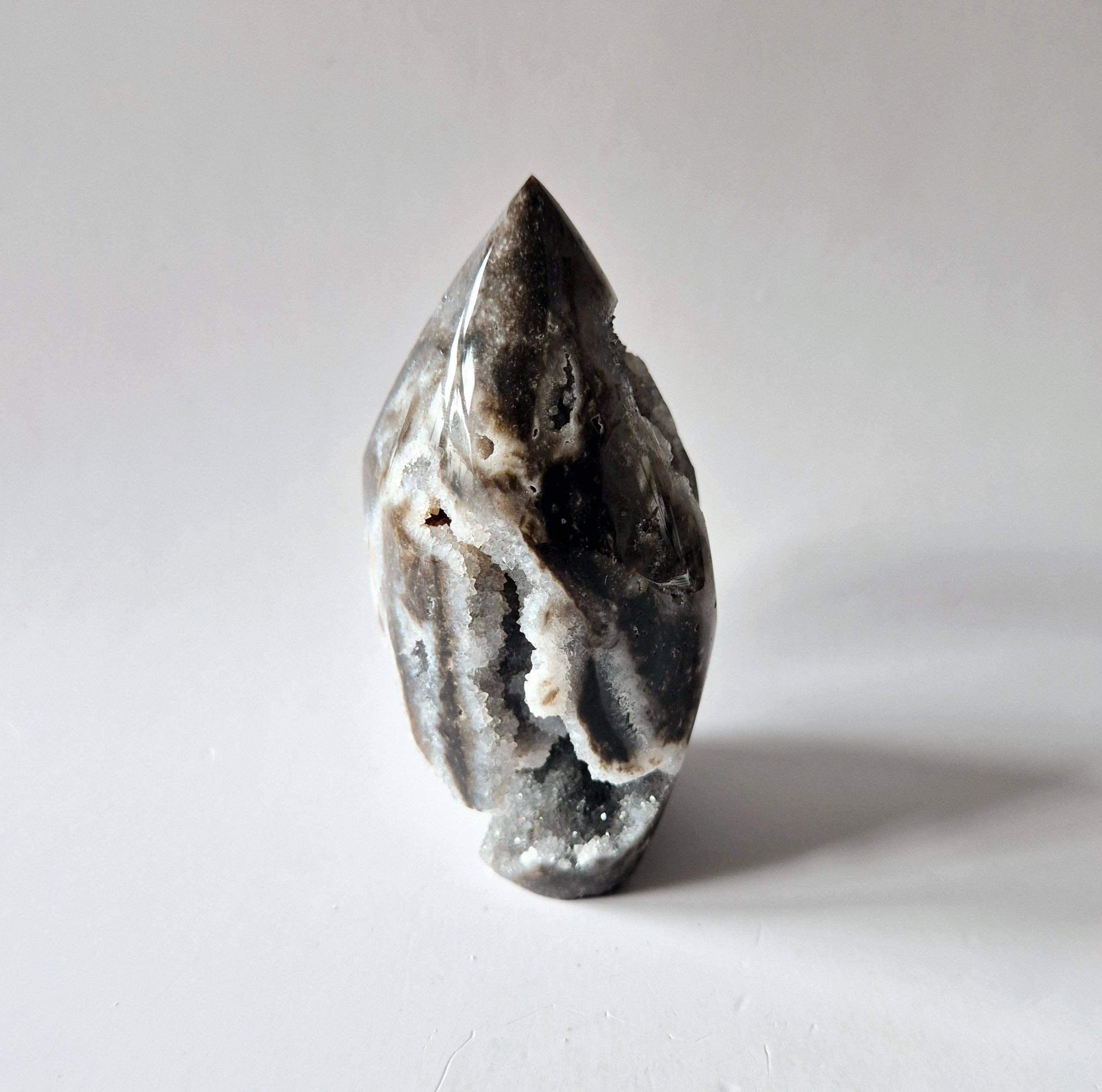 Gemstone Druzy Sphalerite Flame Sculpture #2 - 231g