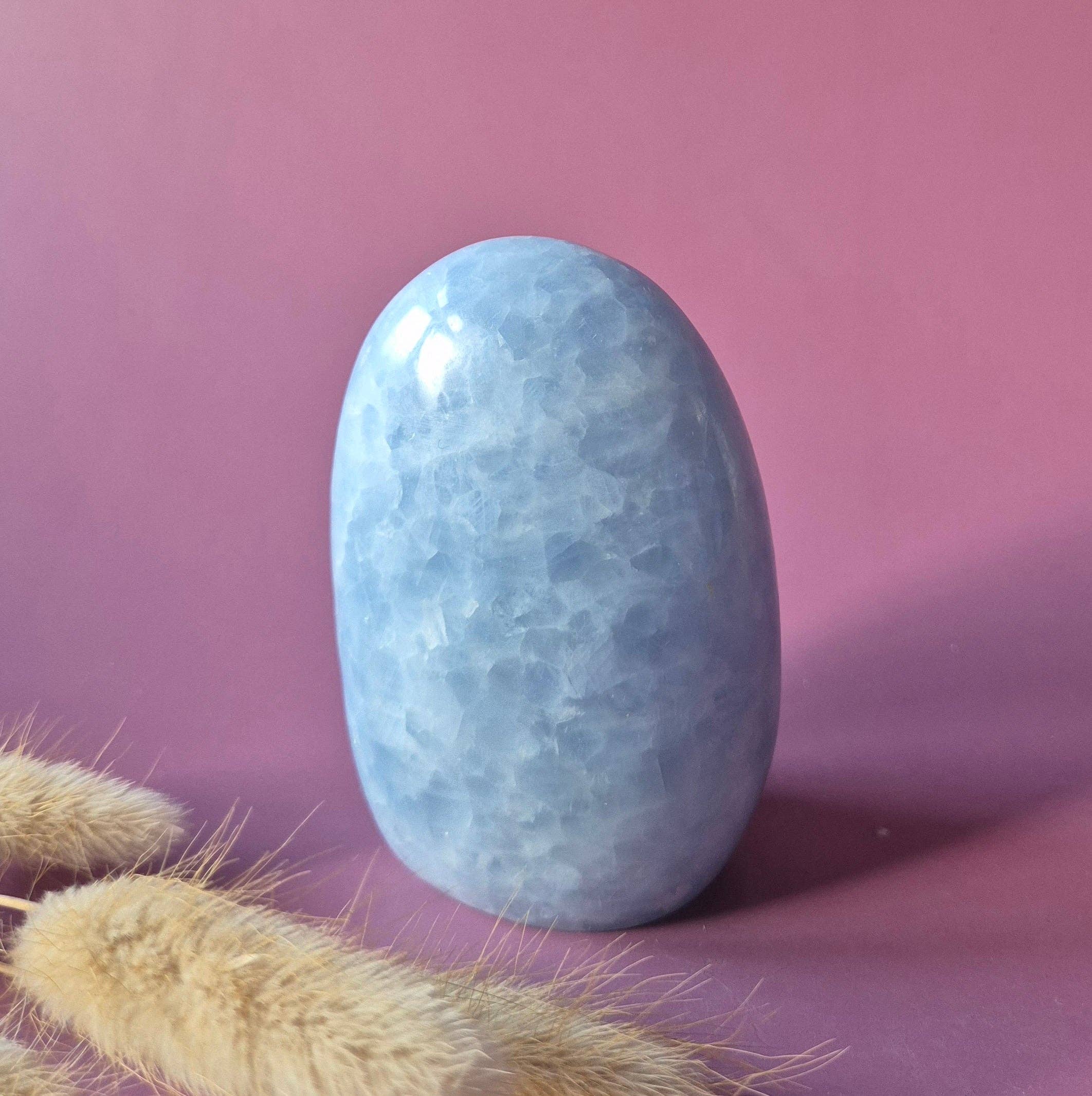 Celestine Gemstone Freeform – Soft Blue Rest Stone: 399g