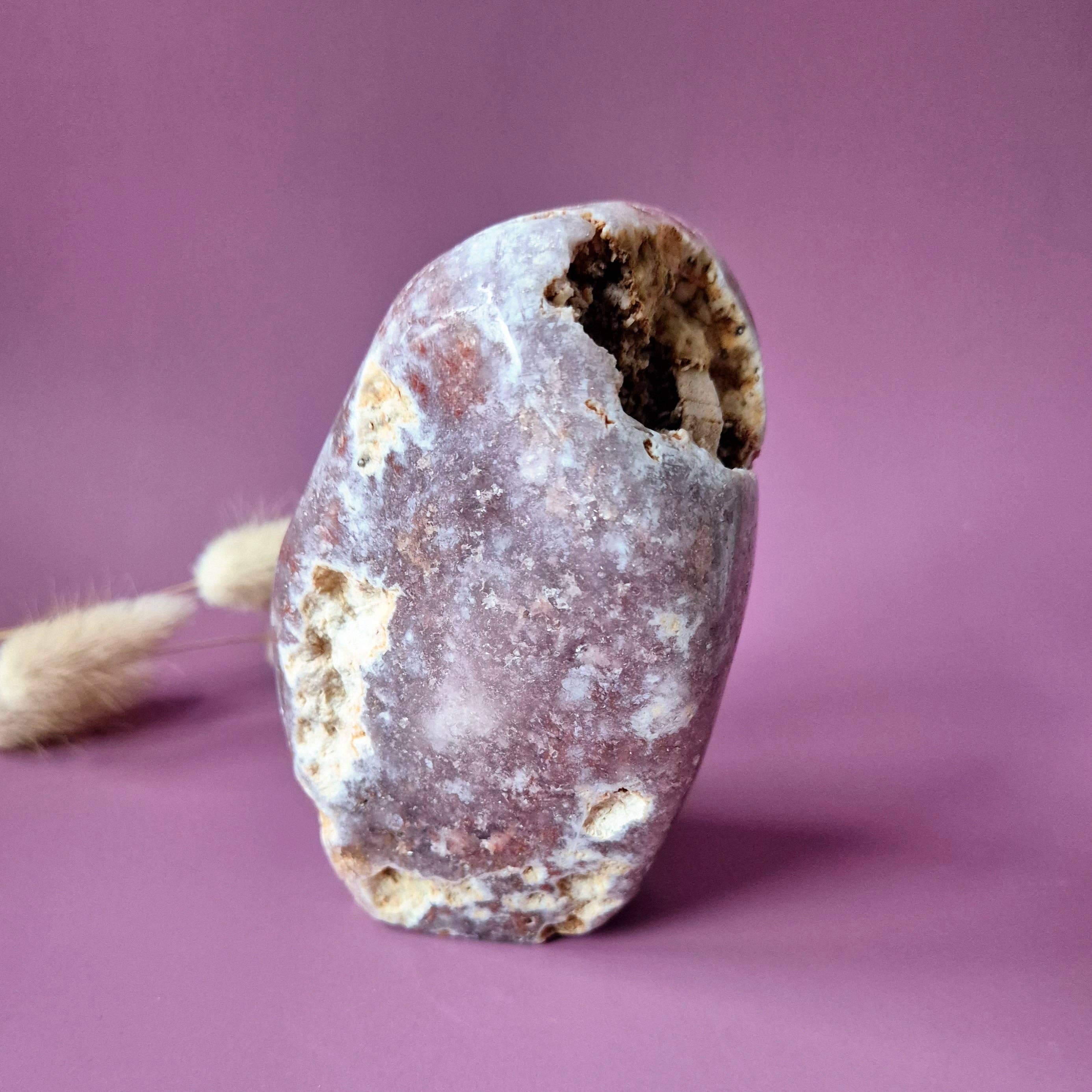 XL Gemstone Druzy Pink Amethyst Geode Freeform of 737 grams Statement Piece
