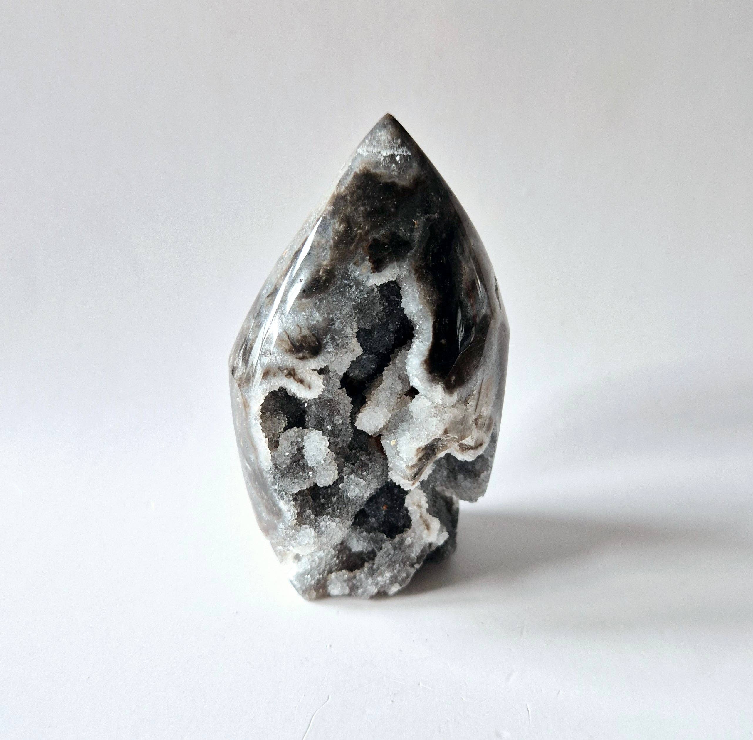 Gemstone Druzy Sphalerite Flame Sculpture #2 - 231g