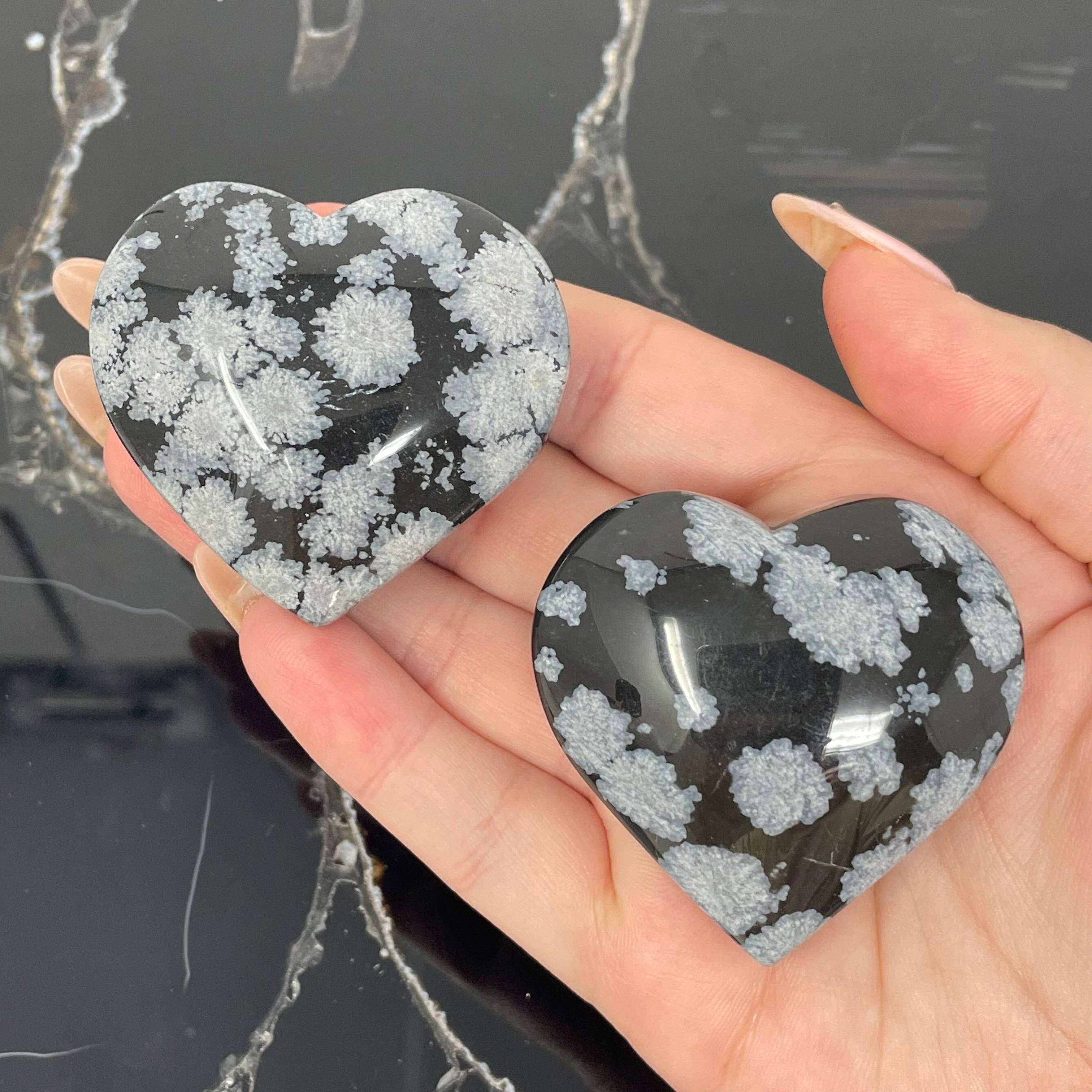 Snowflake Obsidian Heart