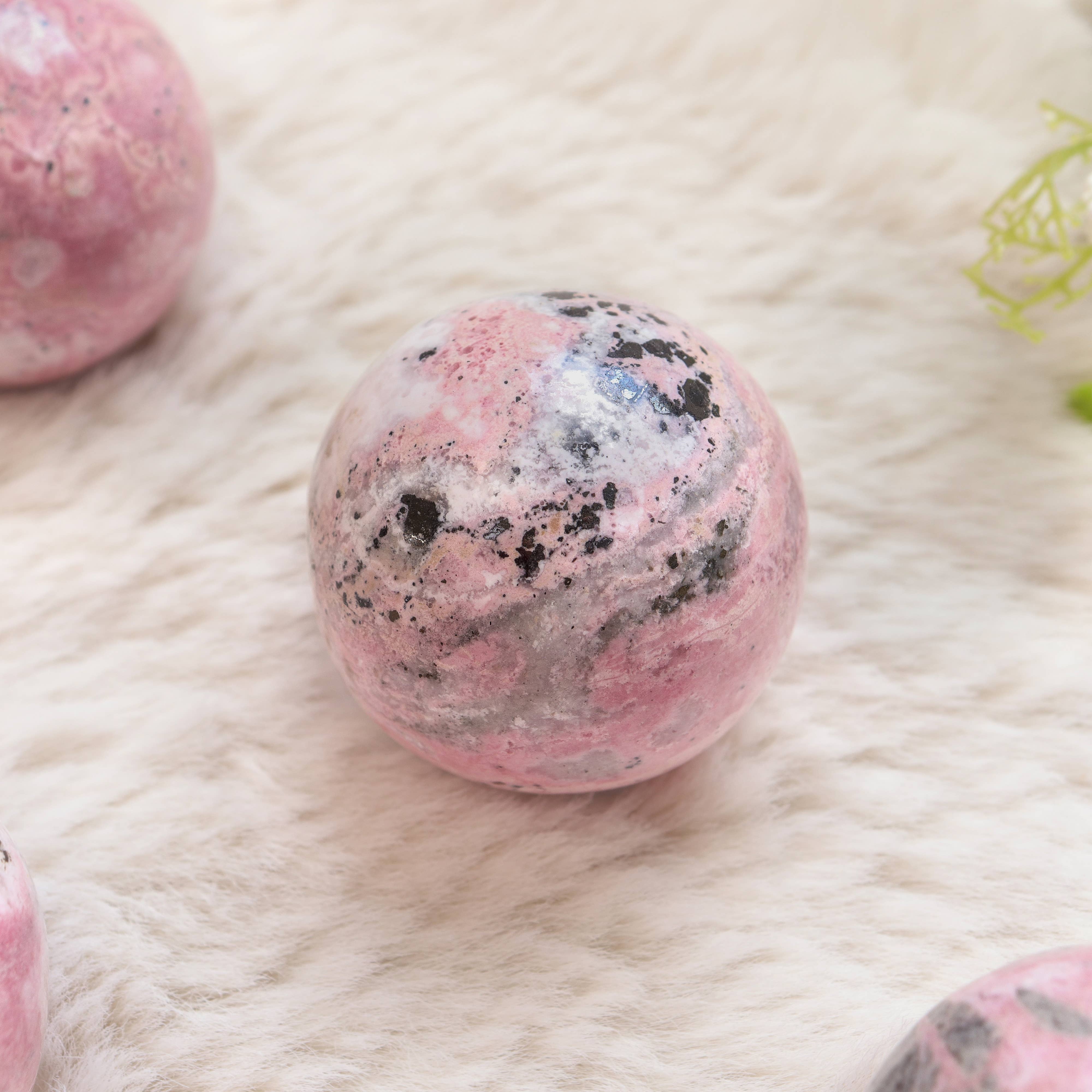 Rhodonite Sphere from Peru: 0.50-0.55 lbs