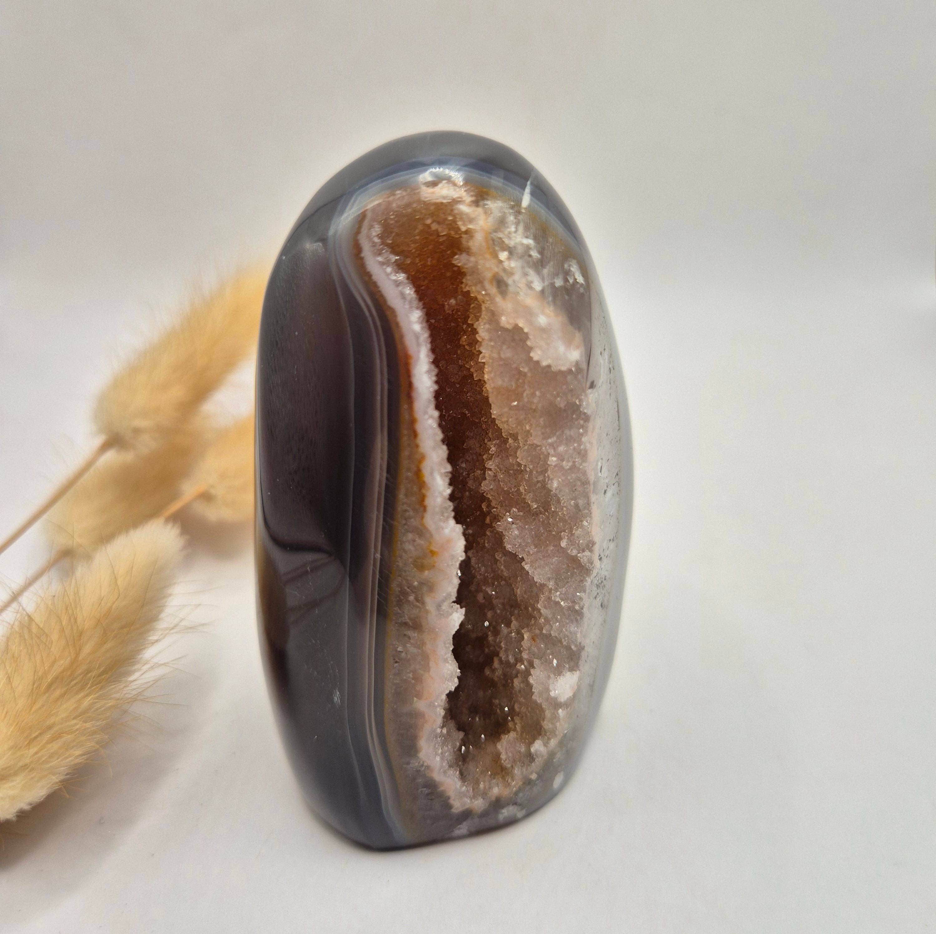 Druzy Gray Agate Freeform / Standing Gemstone Crystal - #28 253g