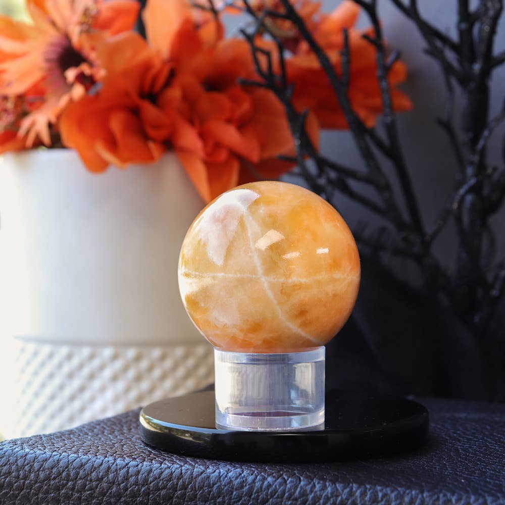 Orange Calcite Sphere | Crystal Spheres