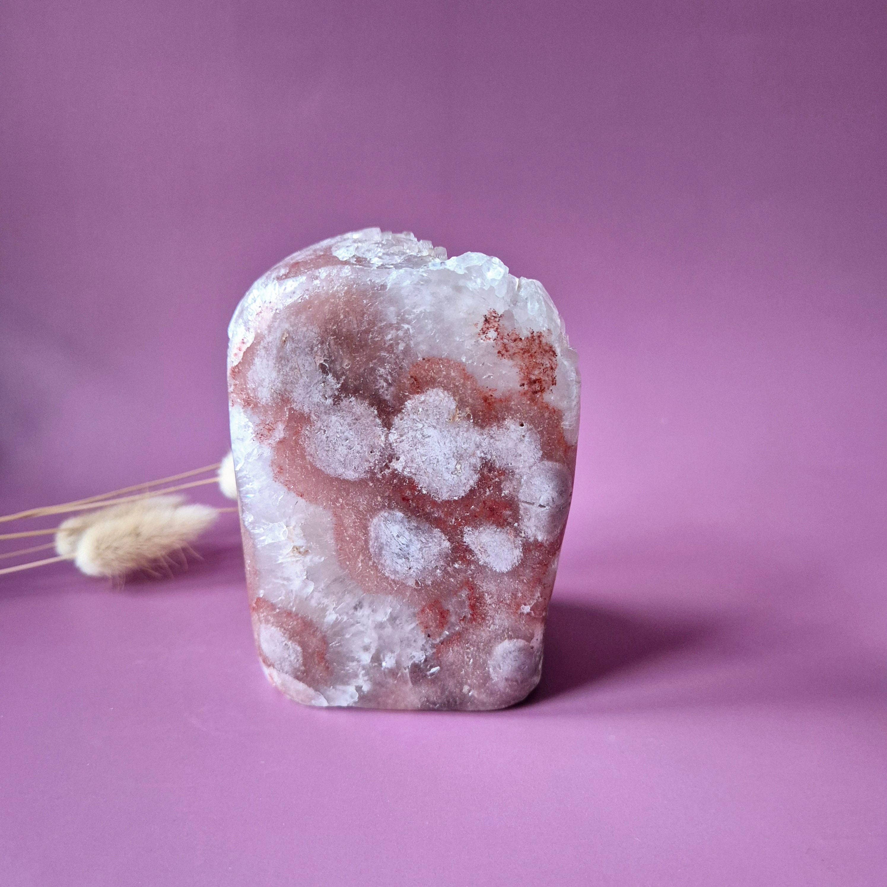 XL A+ Gemstone Druzy Pink Amethyst Geode Freeform weighing 844 grams Statement Piece