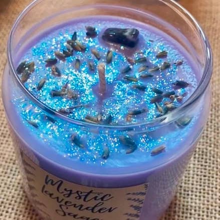 Mystic Lavender Sage w/Amethyst Sparkle Candle