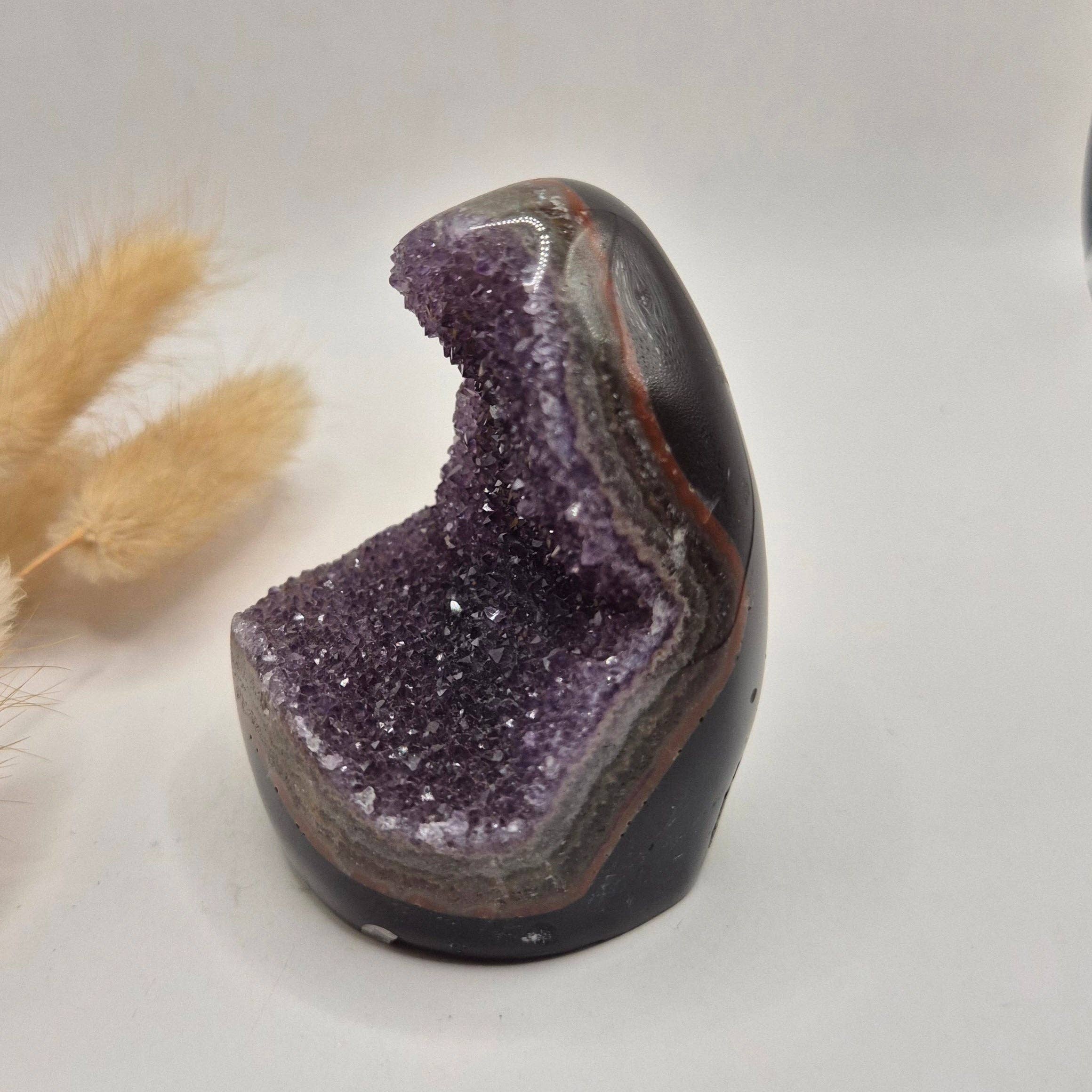 Druzy Gray Agate Freeform / Standing Gemstone Crystal - #20 185g