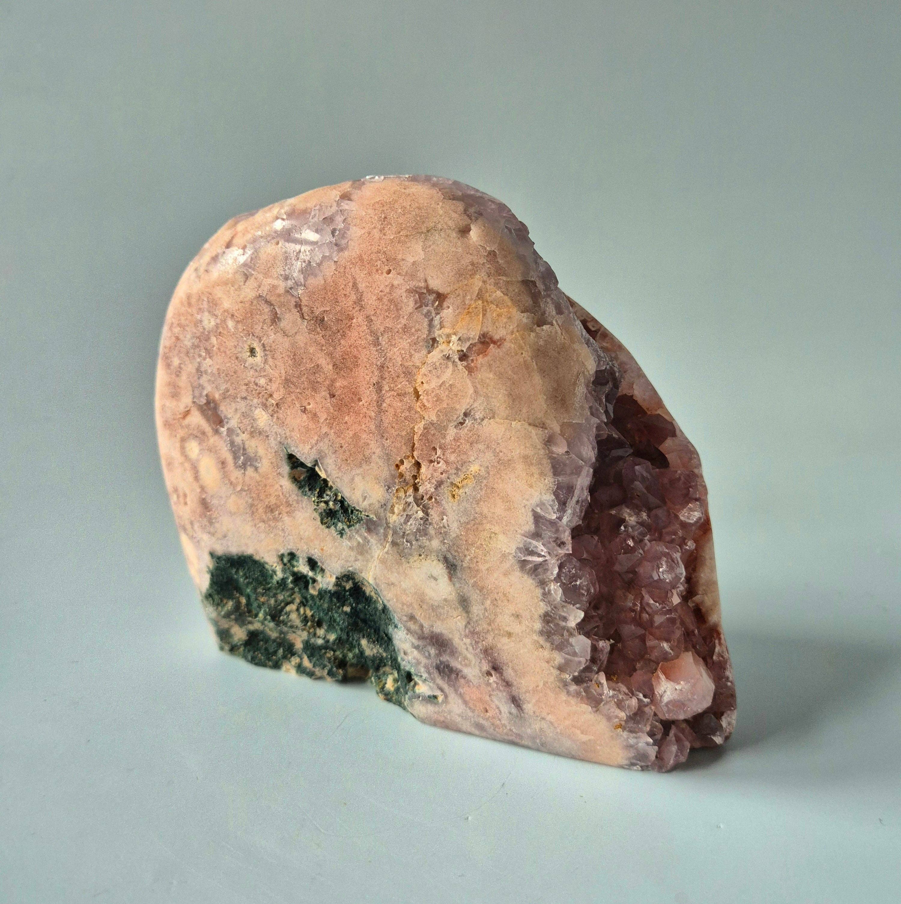 XL A+ Gemstone Druzy Pink Amethyst Geode Freeform of 1572 grams Statement Piece
