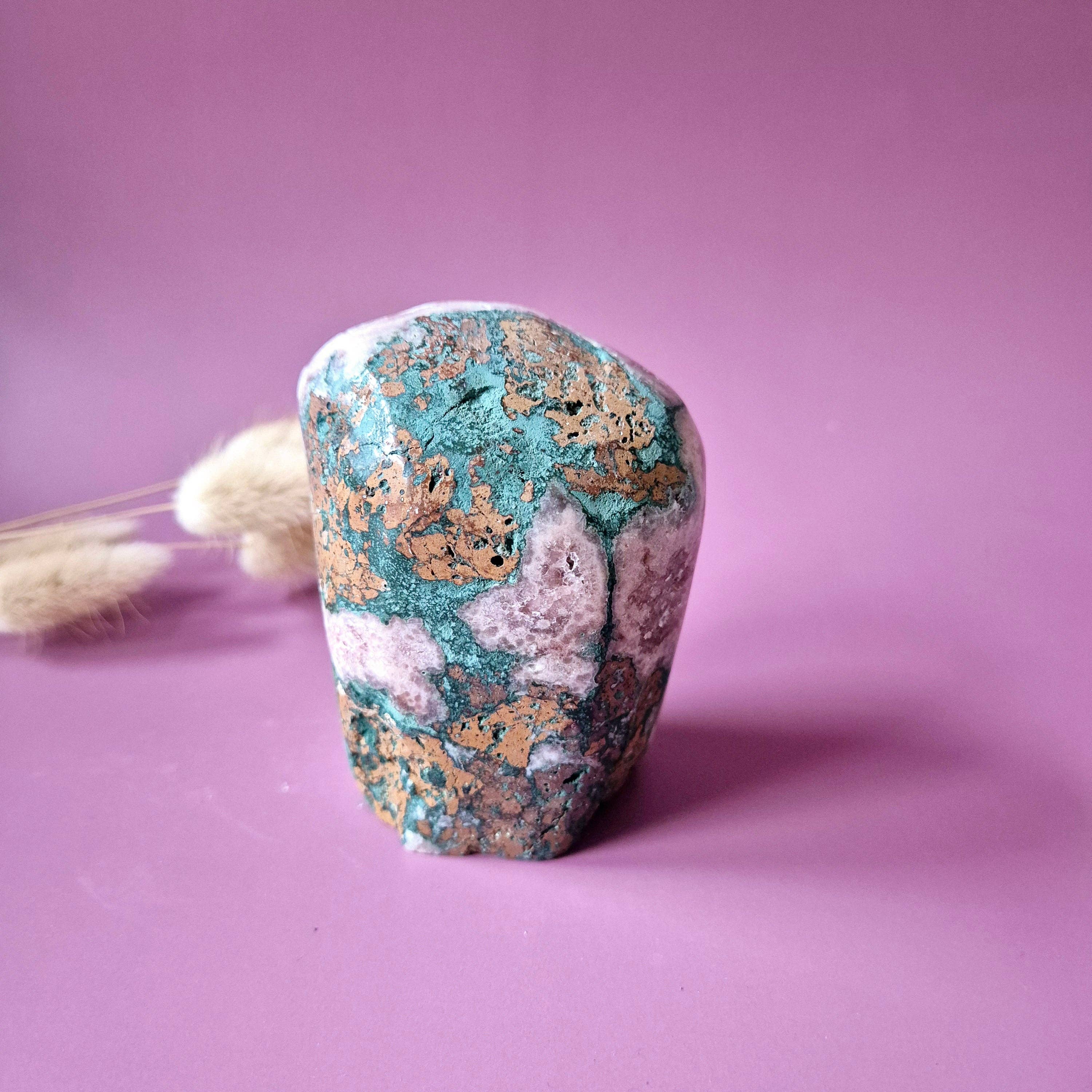 XL Gemstone Druzy Pink Amethyst Geode Freeform of 600 grams Statement Piece