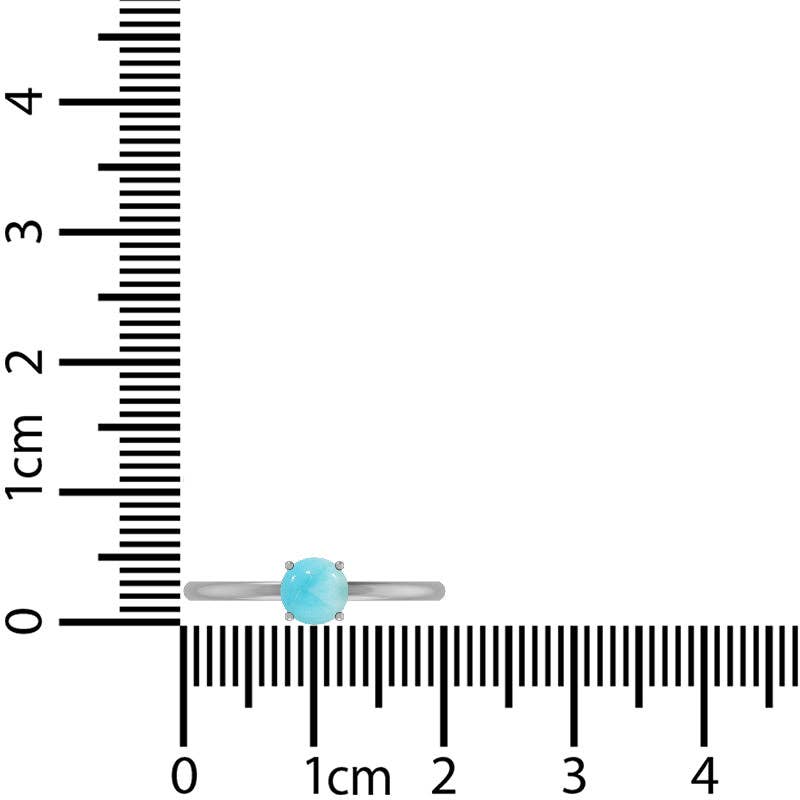 Natural Larimar Stackable Rings in Sterling Silver Prong-Set