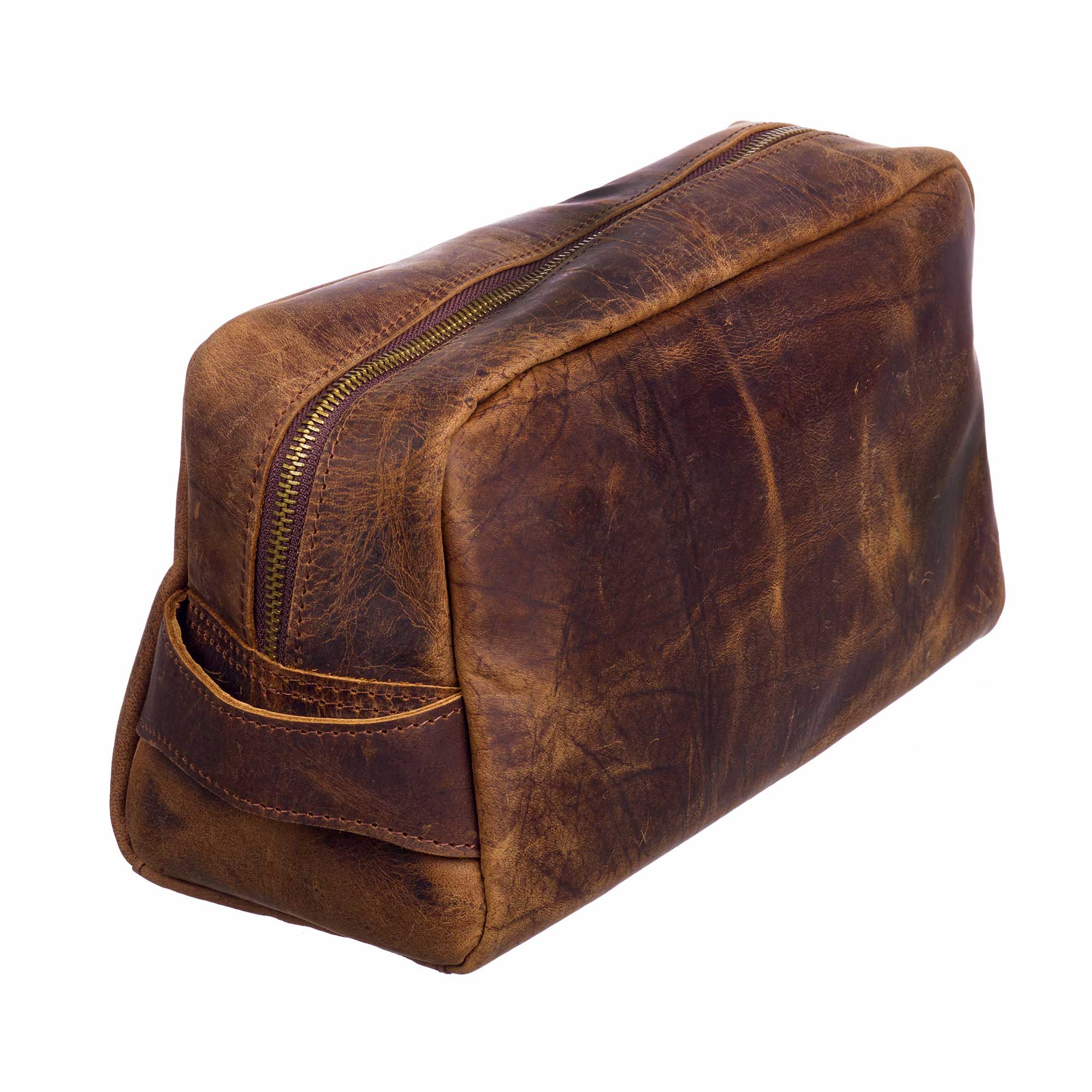 Buffalo Leather Large Wash Bag - Handmade