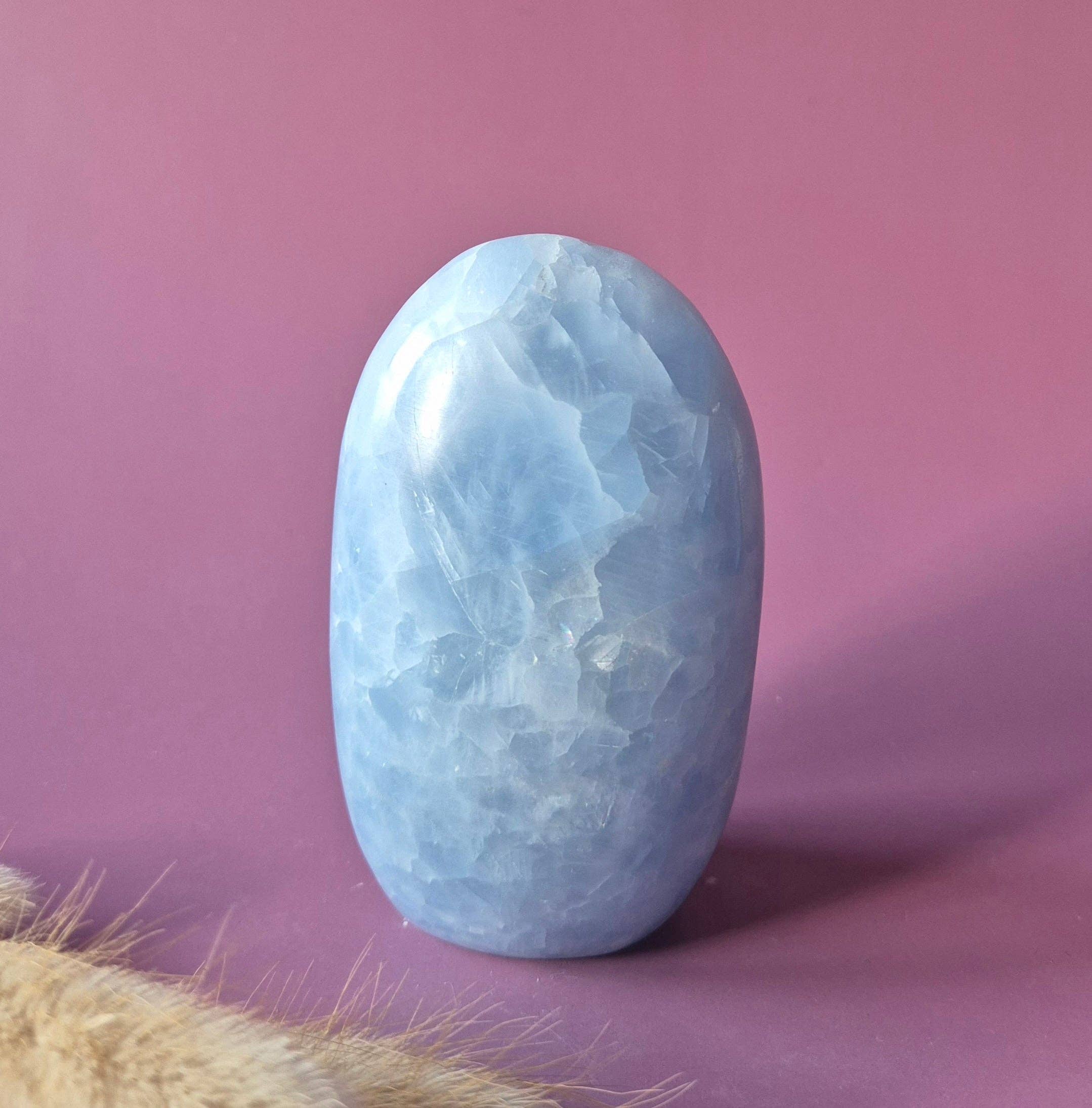 Celestine Gemstone Freeform – Soft Blue Rest Stone: 399g