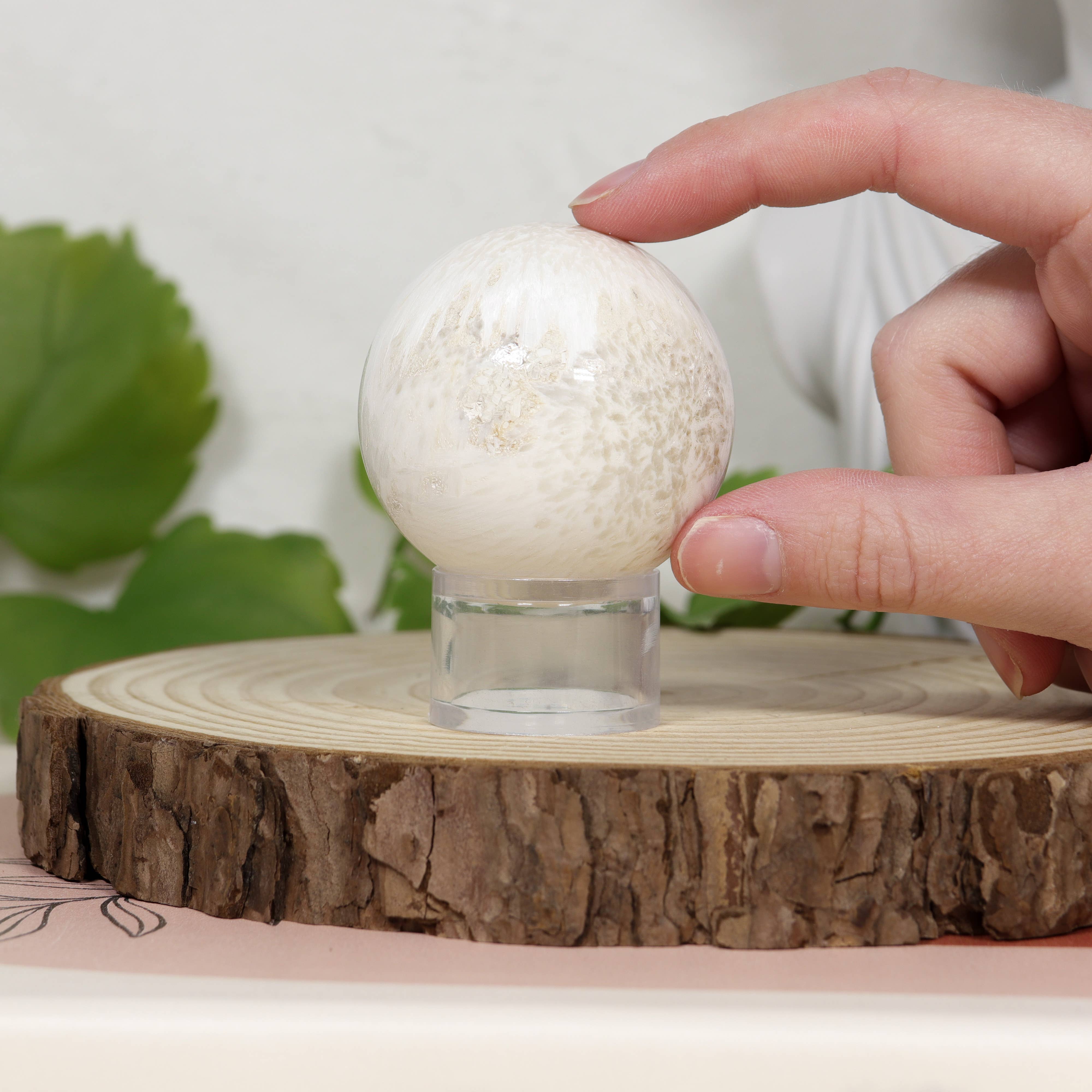 Scolecite Sphere with Deep Vibrations: 0.45-0.50 lbs