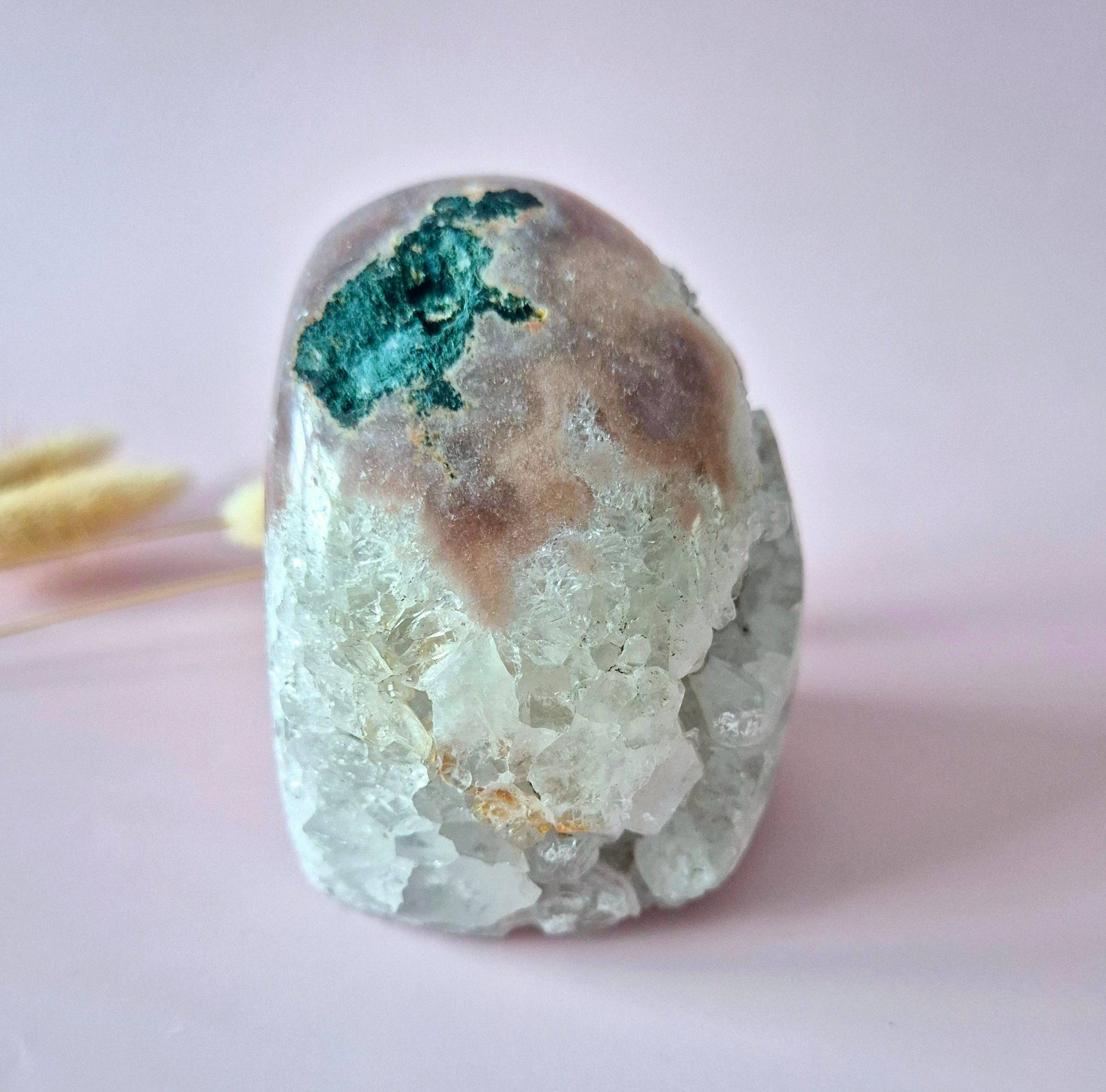 XL Gemstone Druzy Pink Amethyst Geode Freeform of 564 grams Statement Piece
