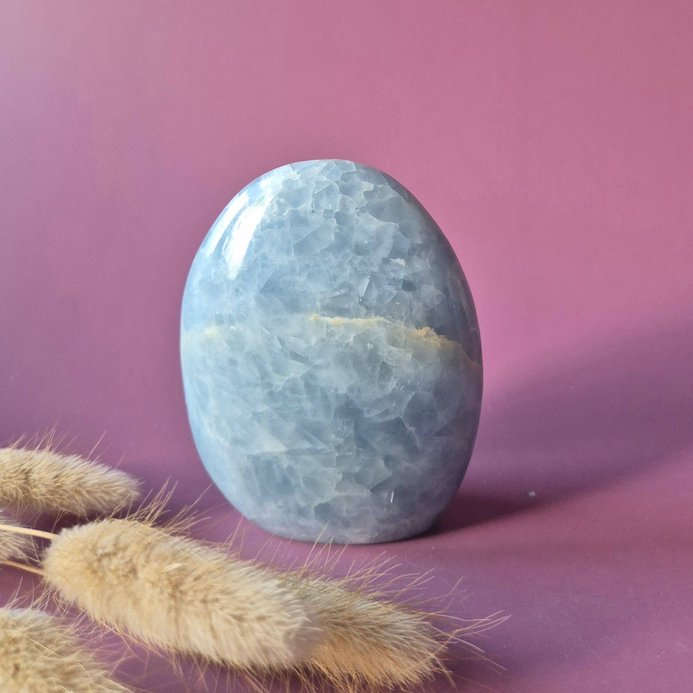 Celestine Gemstone Freeform – Soft Blue Rest Stone: 7. 419g