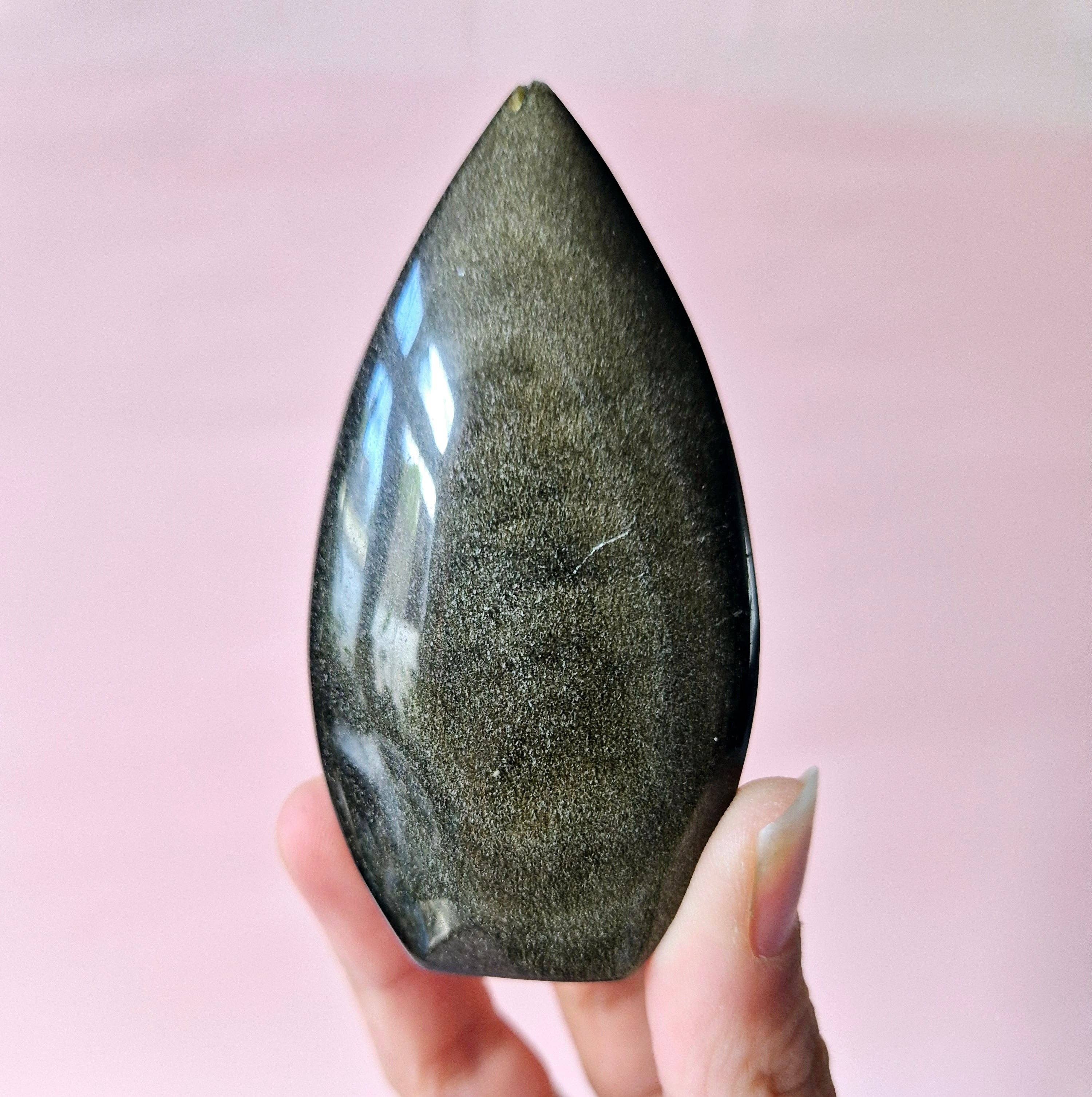 Gemstone Golden Obsidian Flame – Strength, Insight & Protection (8–10 cm)