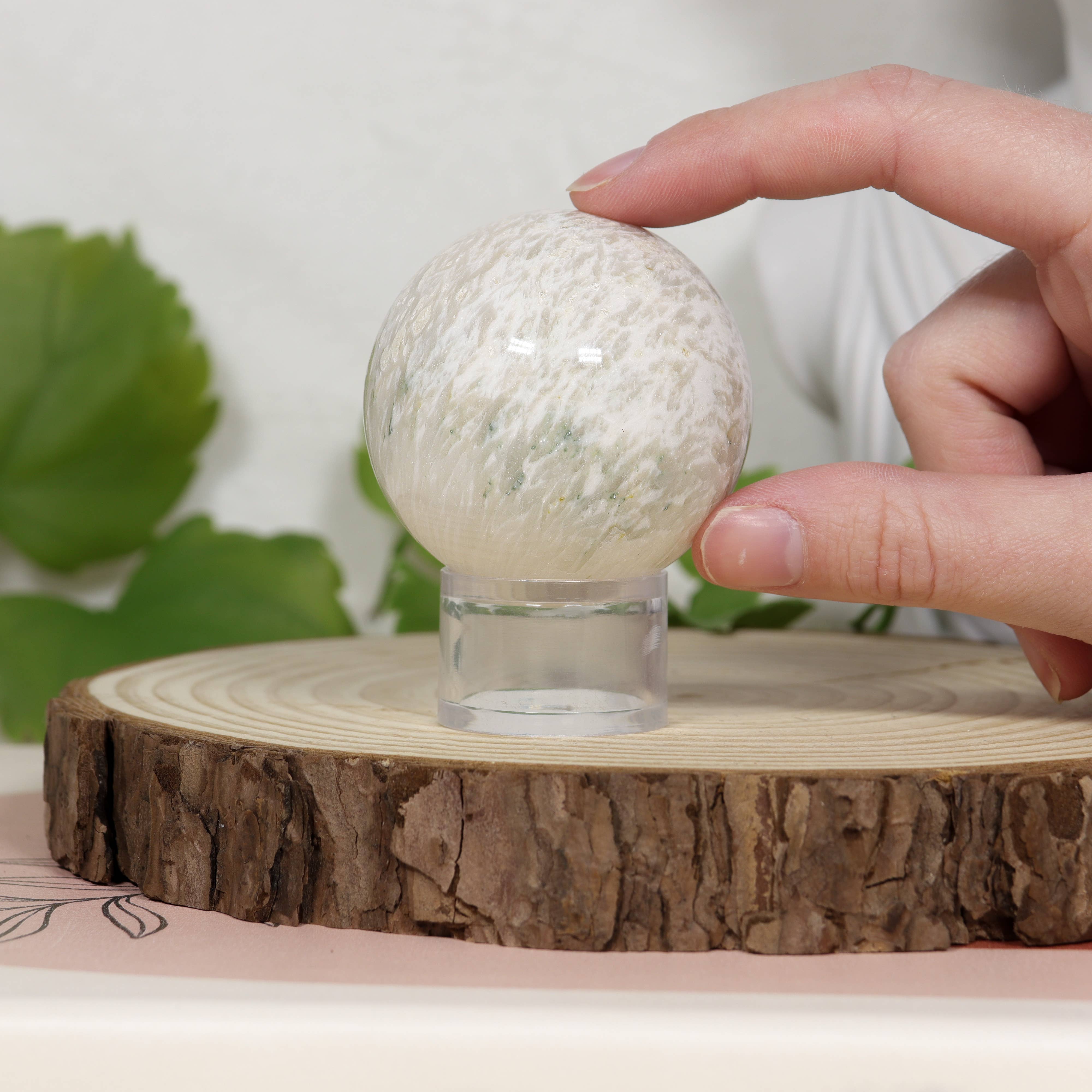 Scolecite Sphere with Deep Vibrations: 0.45-0.50 lbs