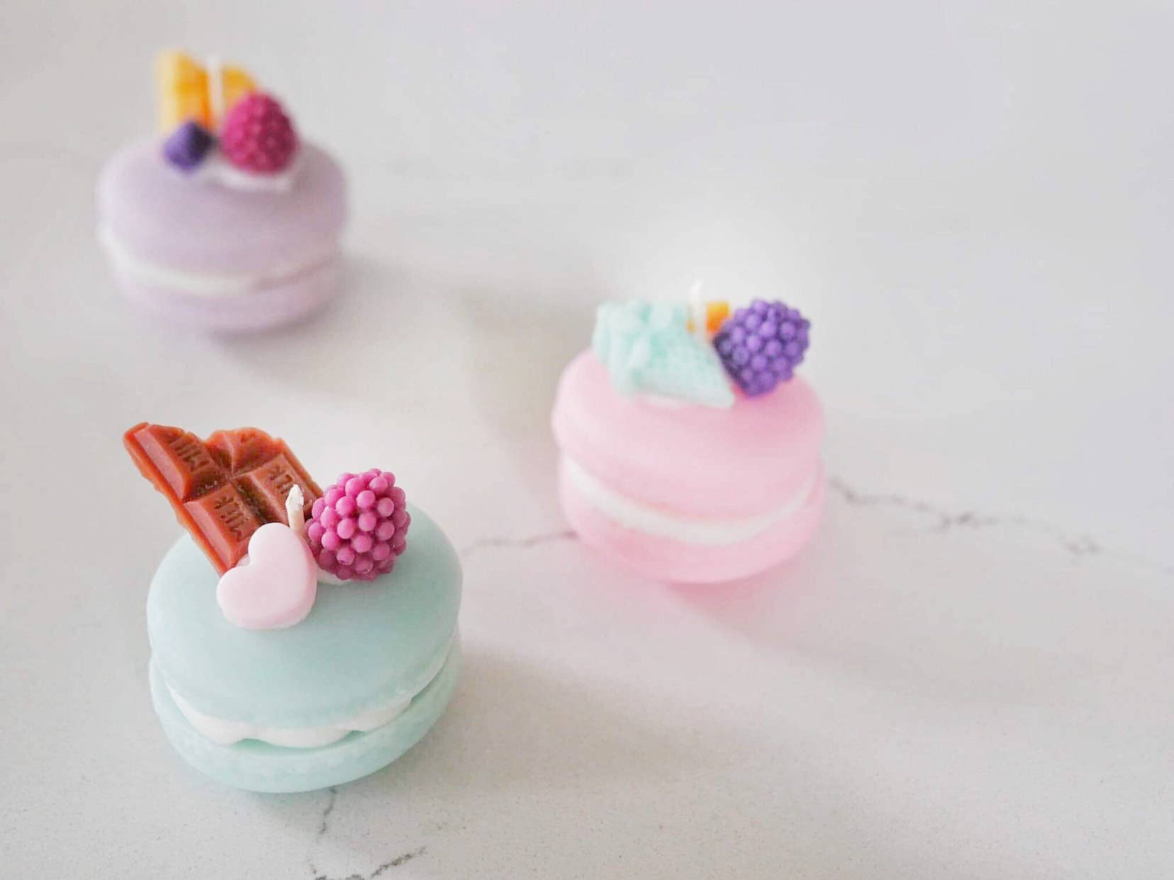 Macaron Dessert Candle Trio | Soy wax