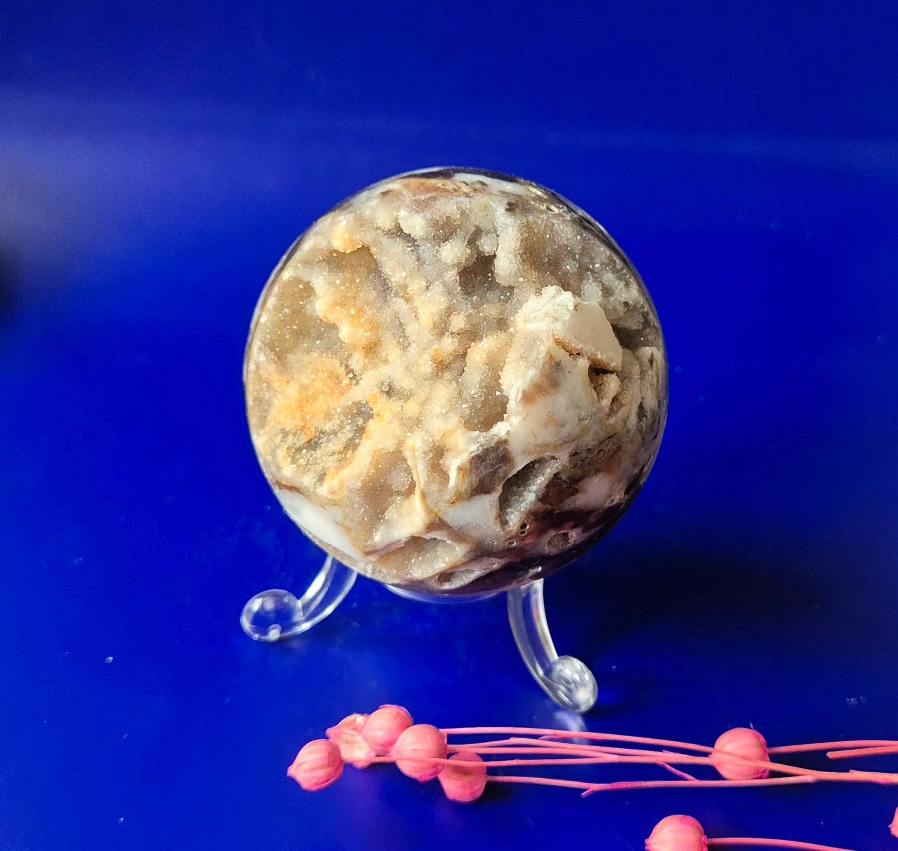 Druzy Sphalerite Crystal Sphere: 65 mm