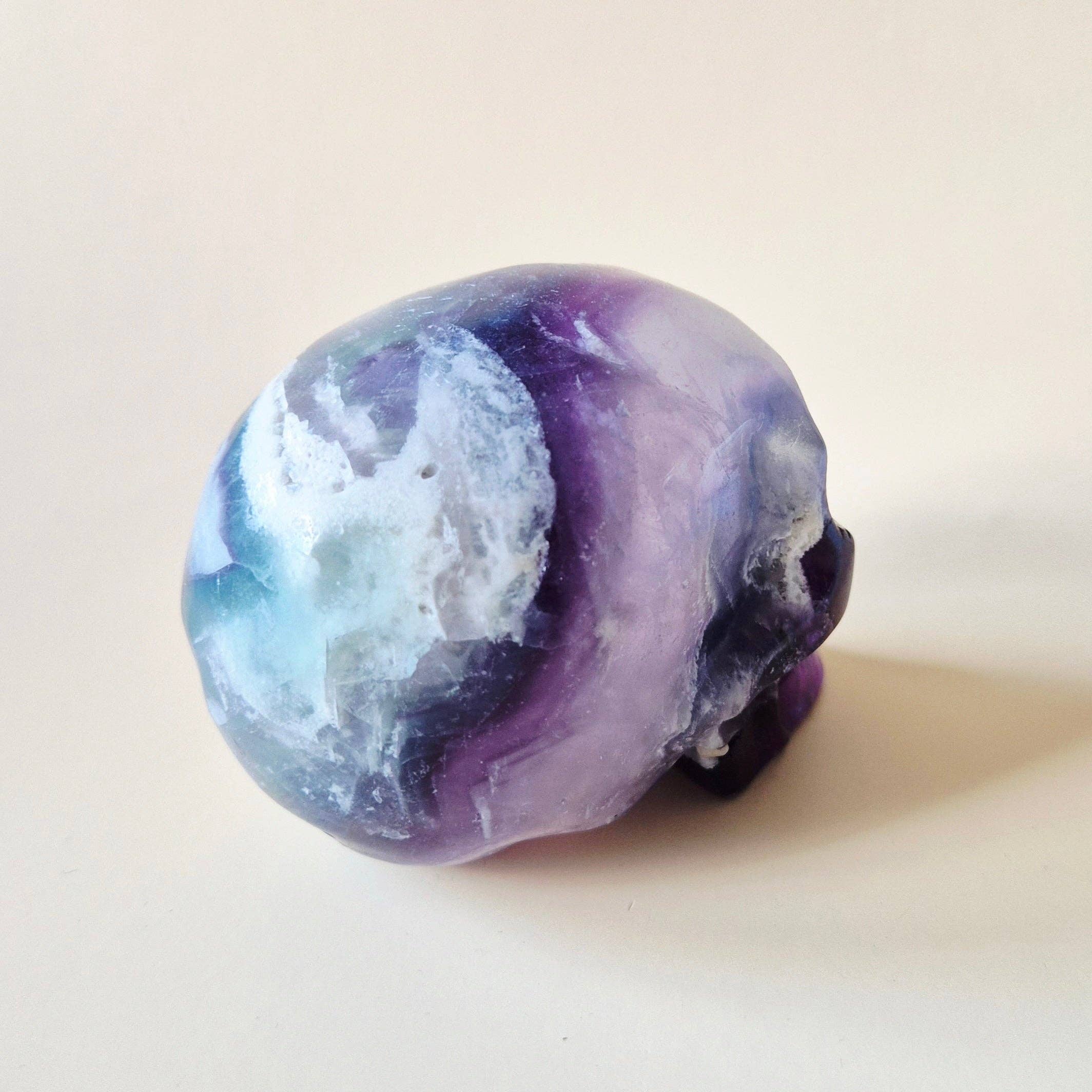 Gemstone Skull Candy Fluorite Skull 548g
