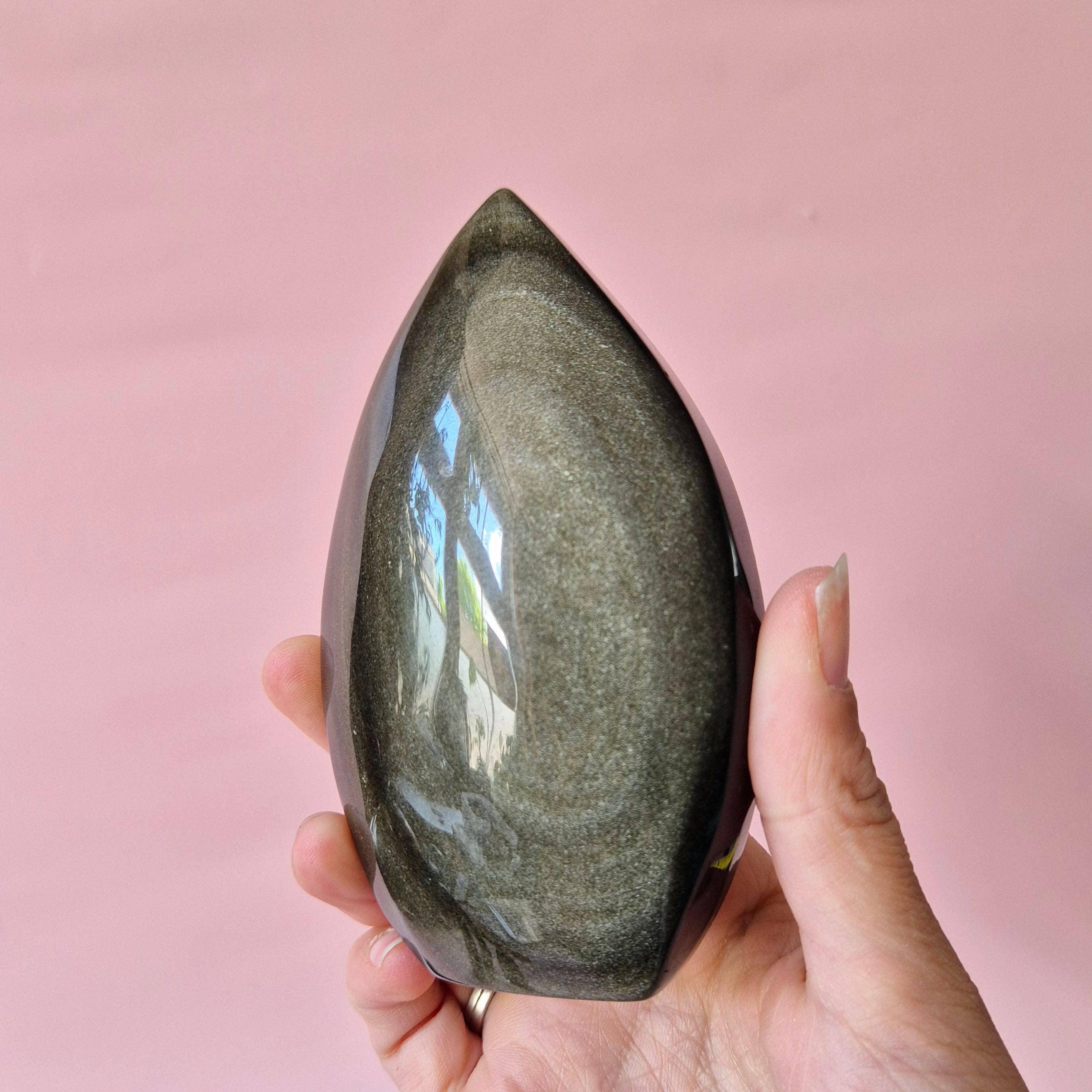 Gemstone Golden Obsidian Flame – Strength, Insight & Protection (8–10 cm)