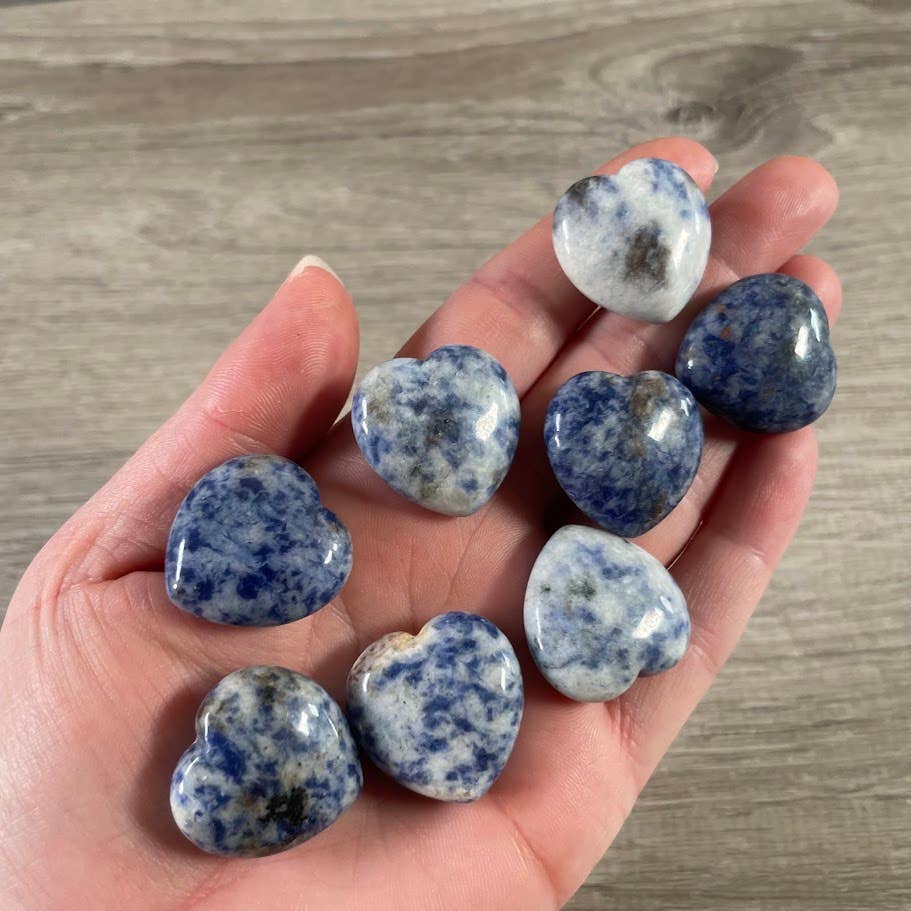 1-Inch Puffy Gemstone Pocket Heart – Bulk Wholesale Crystals: Lapis