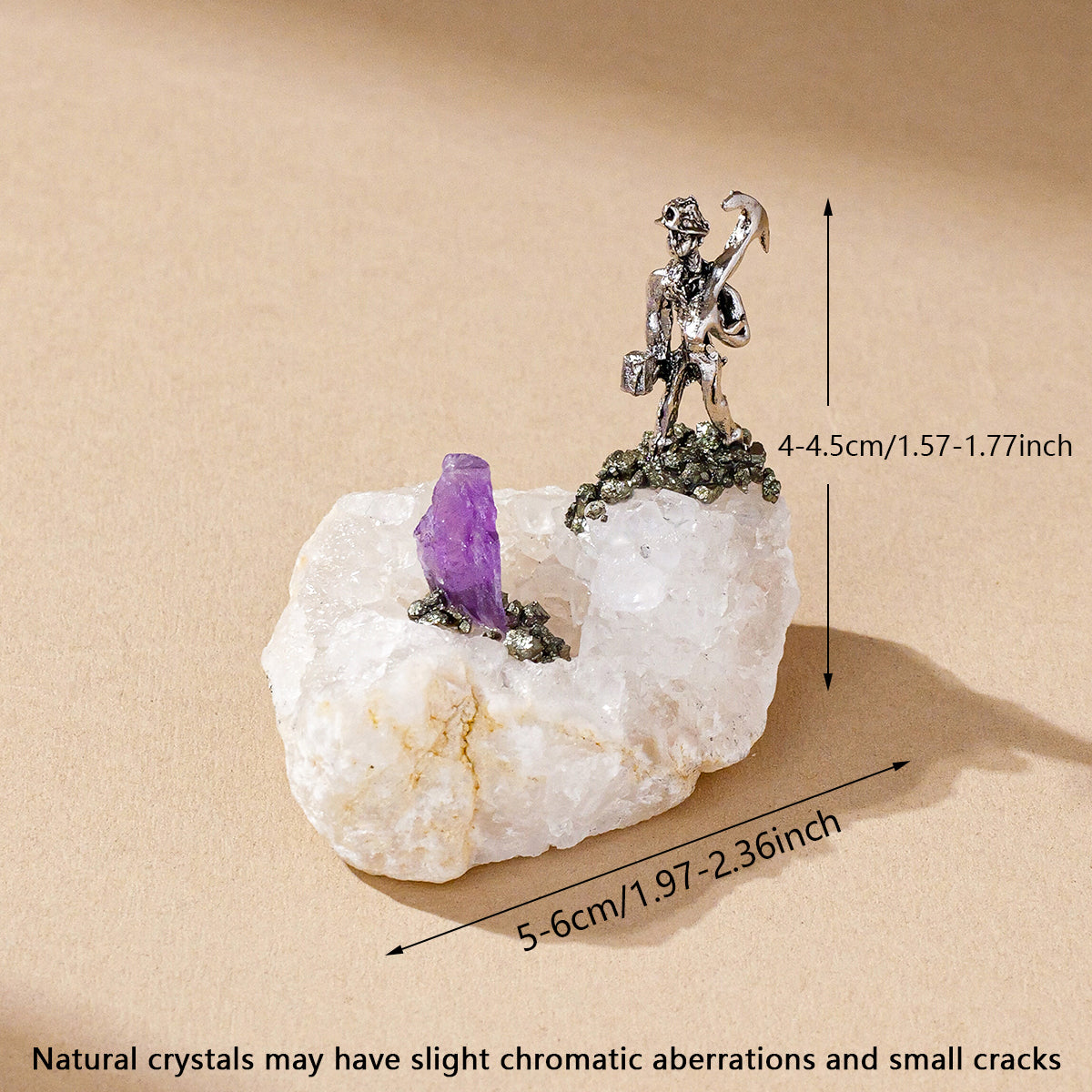 Crystal Agate Geode Miner Ornament