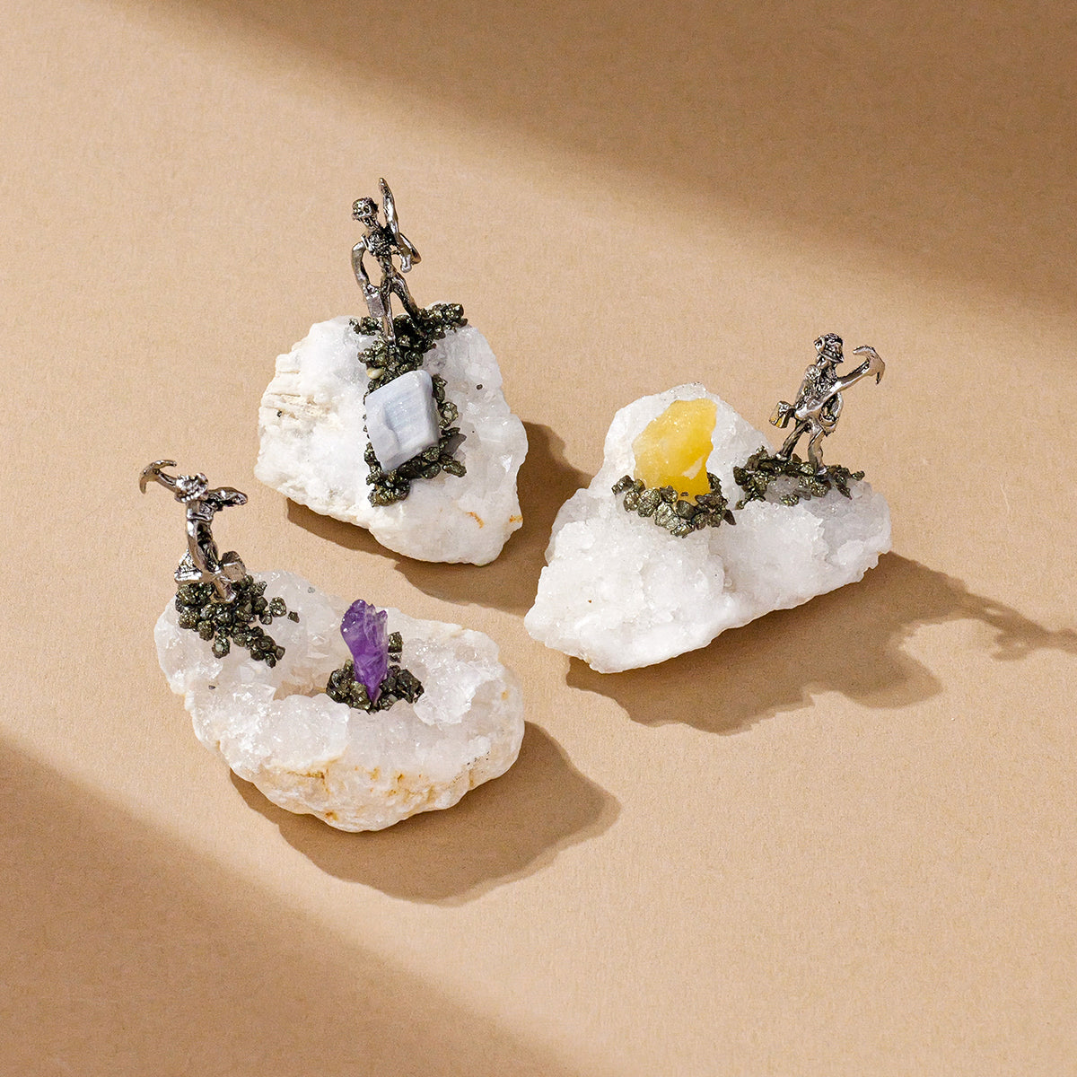 Crystal Agate Geode Miner Ornament