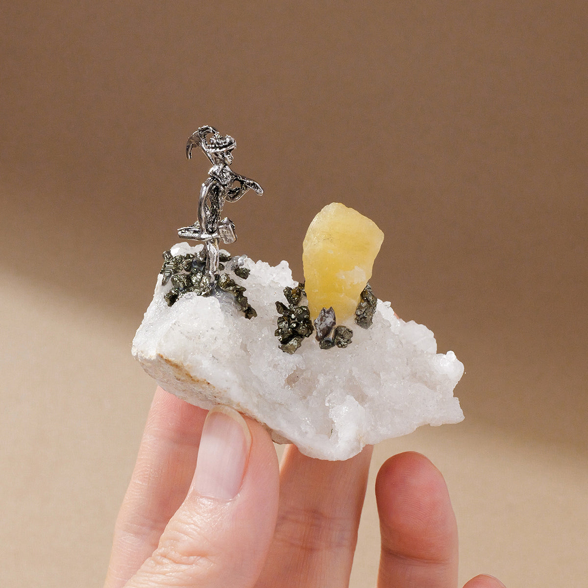 Crystal Agate Geode Miner Ornament