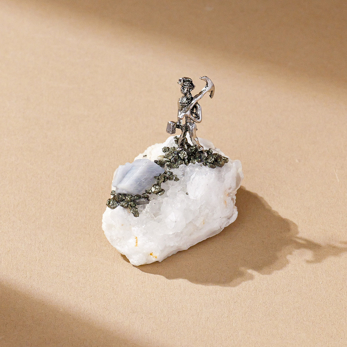 Crystal Agate Geode Miner Ornament