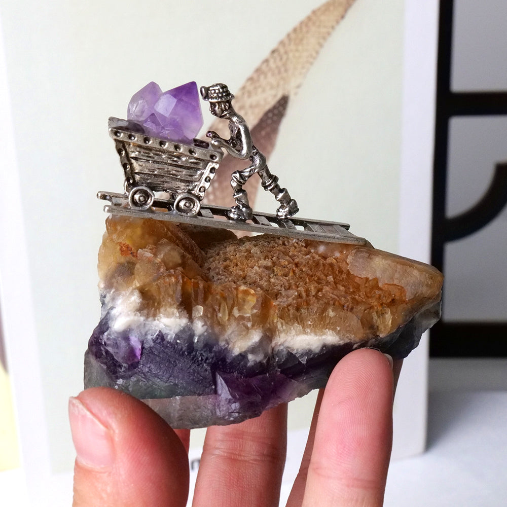 Rainbow Fluorite Raw Stone Amethyst Miner