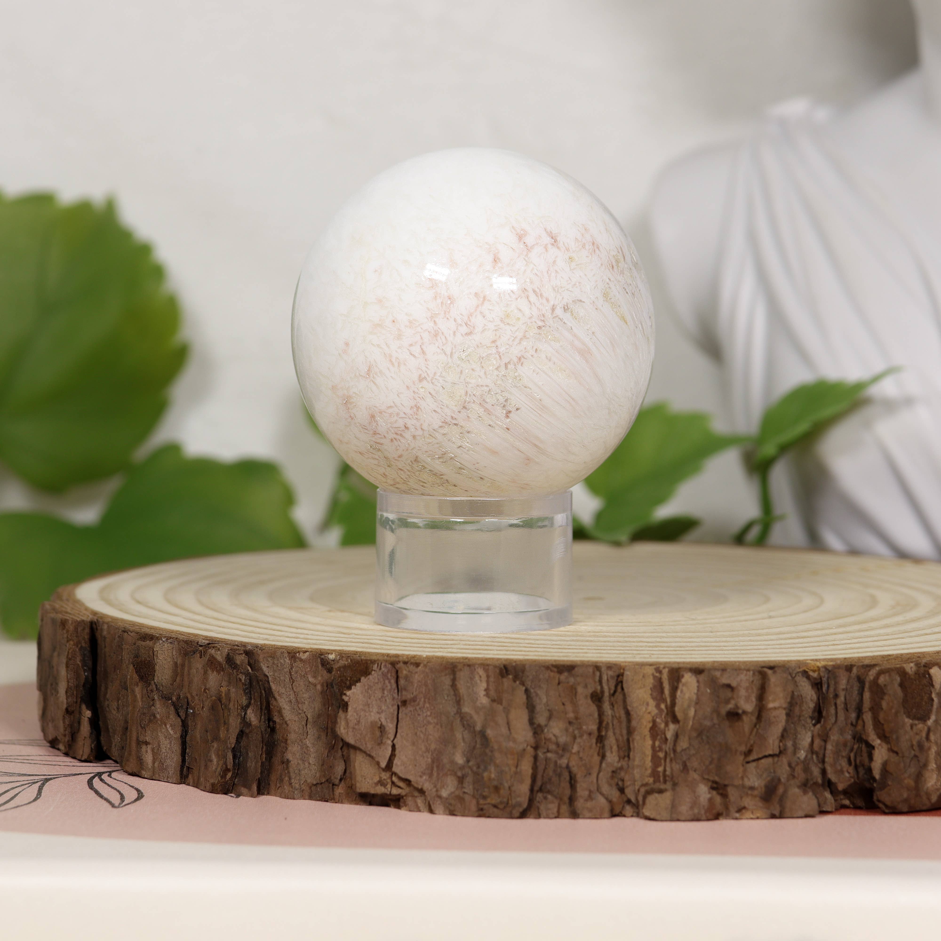 Scolecite Sphere with Deep Vibrations: 0.45-0.50 lbs