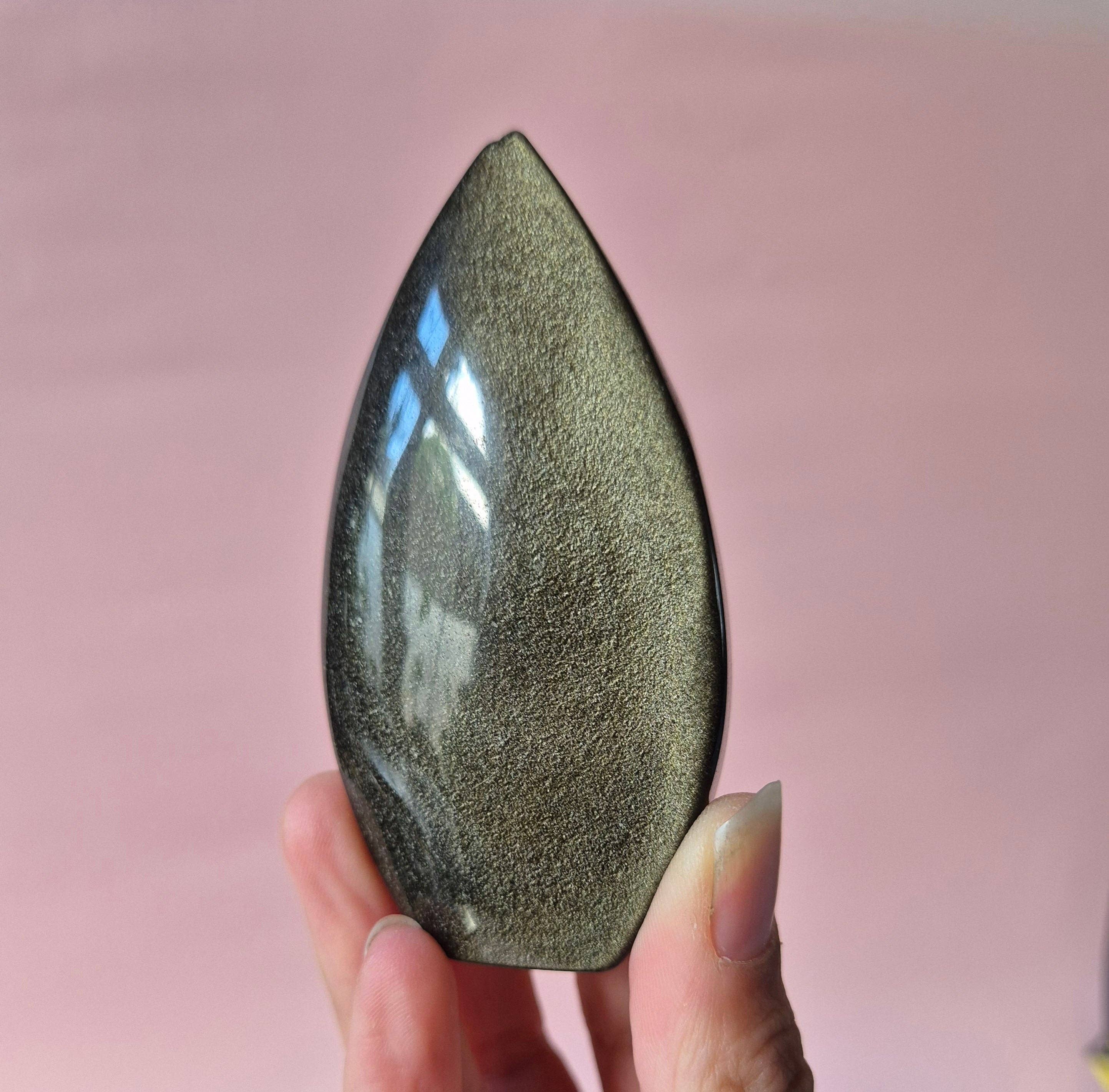 Gemstone Golden Obsidian Flame – Strength, Insight & Protection (8–10 cm)