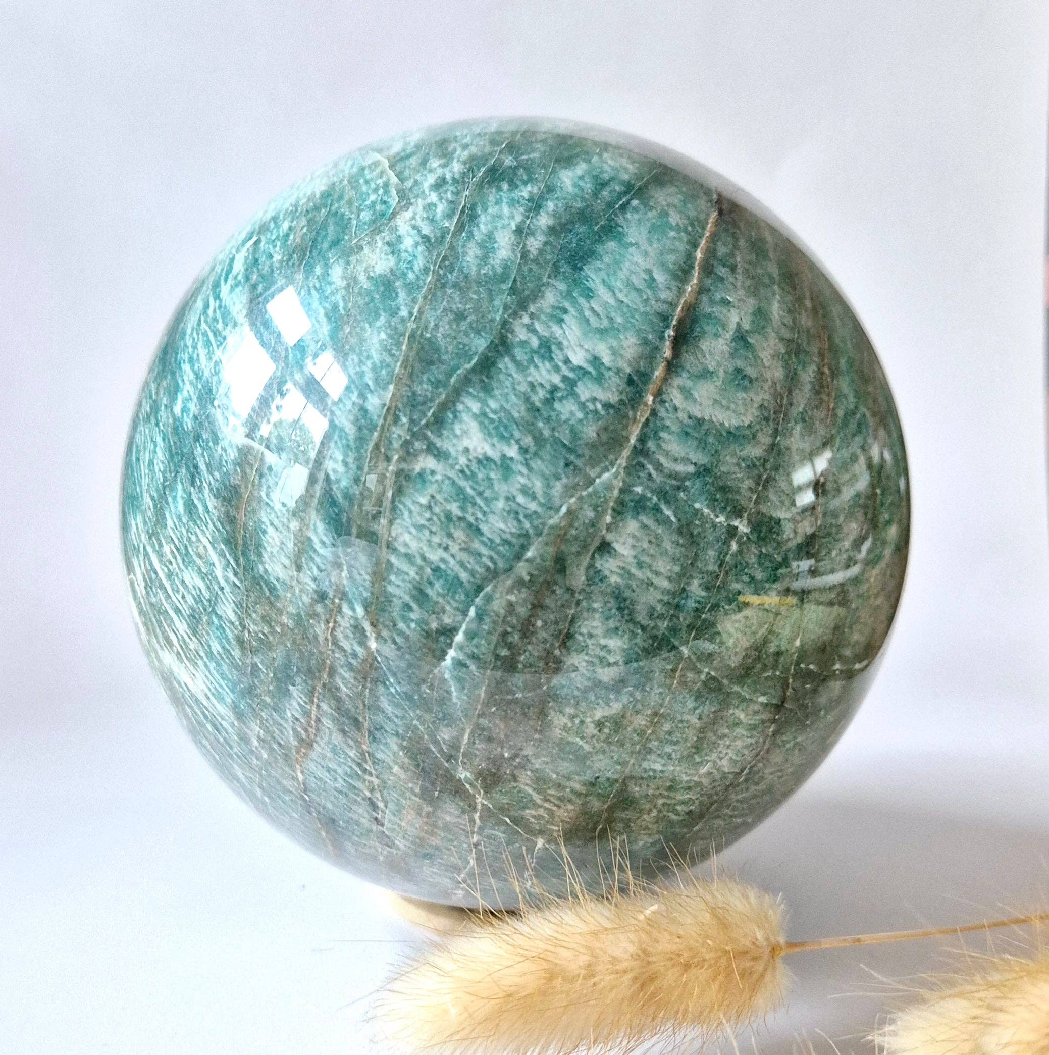 XXL Amazonite Sphere 12 cm (2KG) – Stone of Peace & Harmony Gemstone Sphere