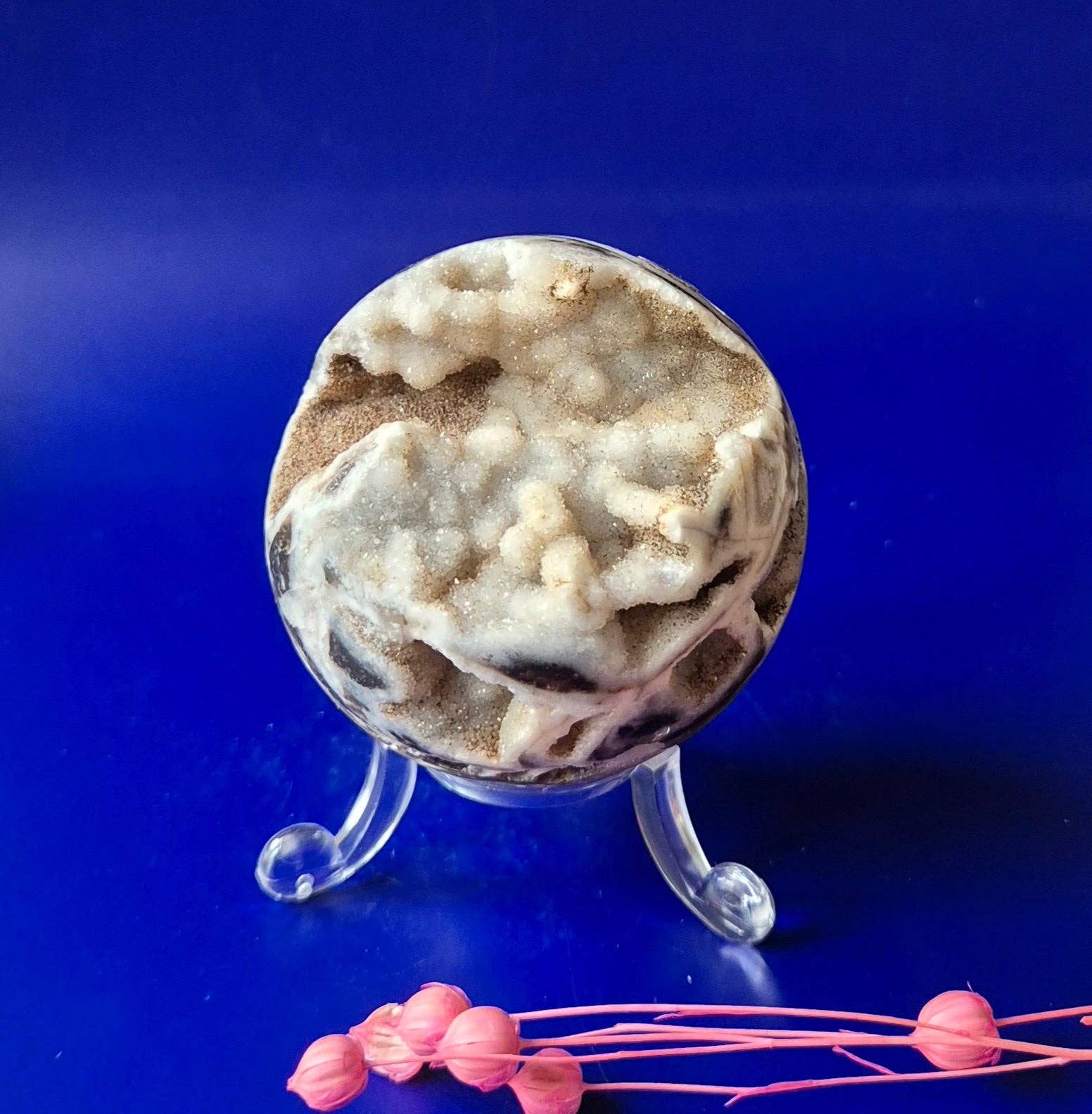 Druzy Sphalerite Crystal Sphere: 65 mm