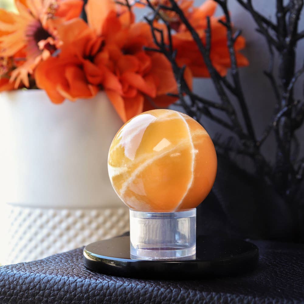 Orange Calcite Sphere | Crystal Spheres
