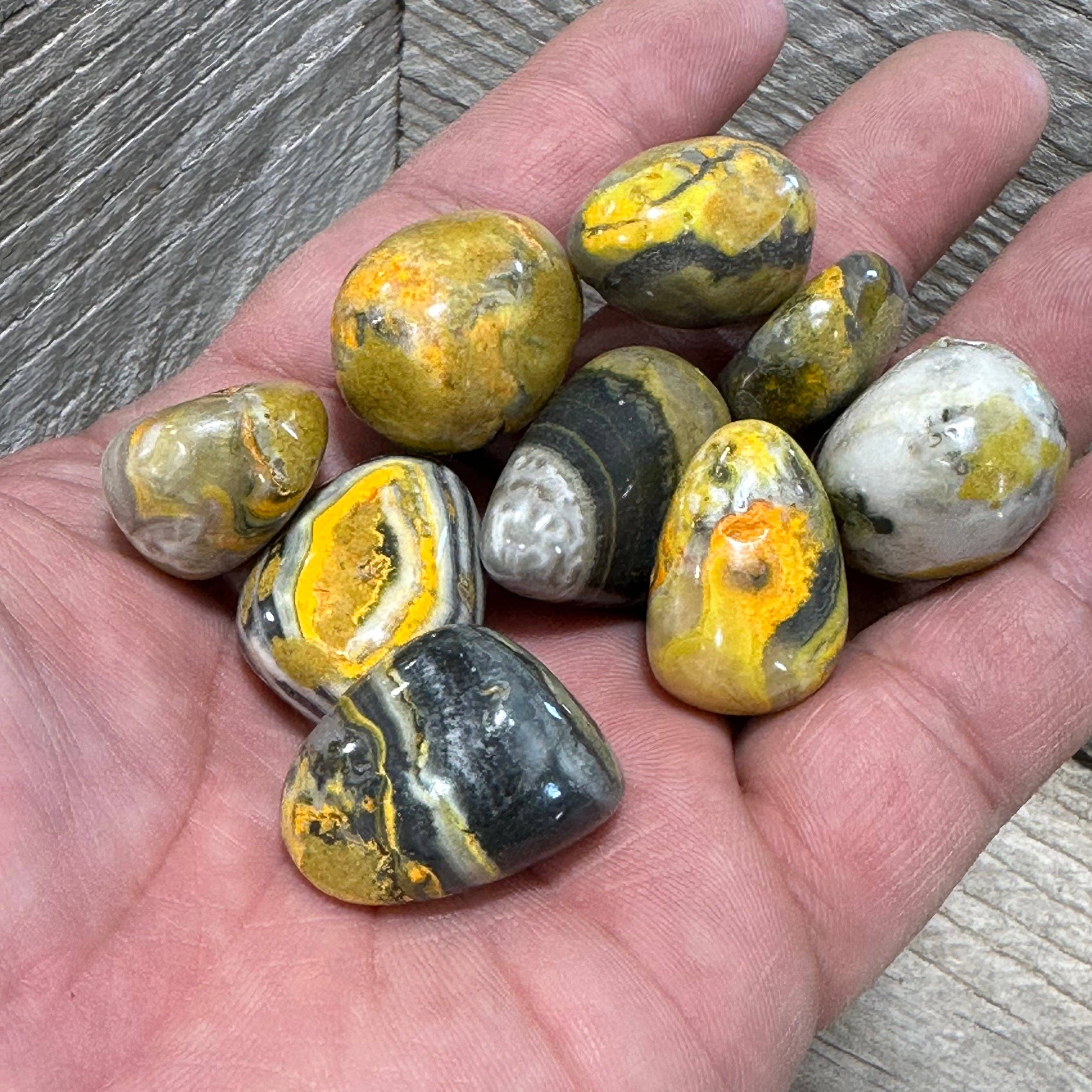 Bumblebee Jasper Tumbled Stones – 1 lb Bulk Lot for Crystal Shops