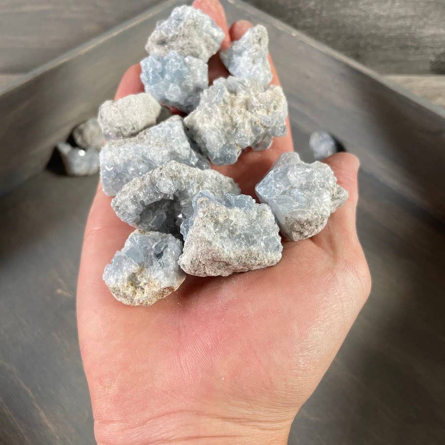 Raw Celestite Crystals – 1 Pound Wholesale Lot for Retail