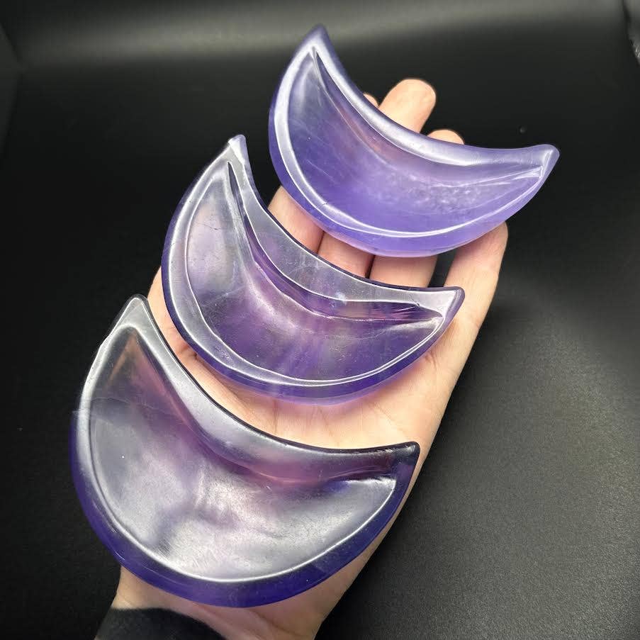 Purple Fluorite Moon Dish
