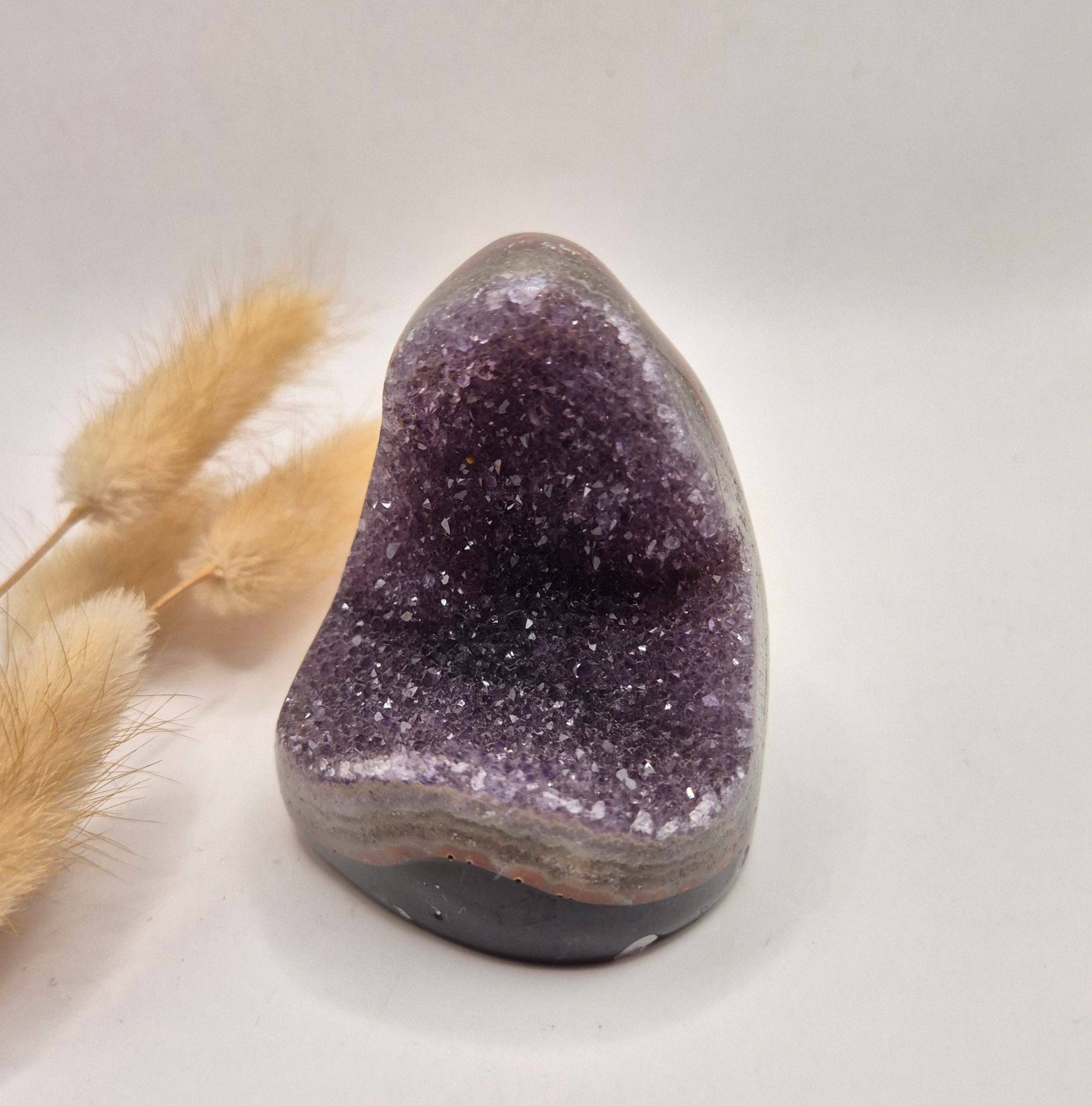 Druzy Gray Agate Freeform / Standing Gemstone Crystal - #20 185g