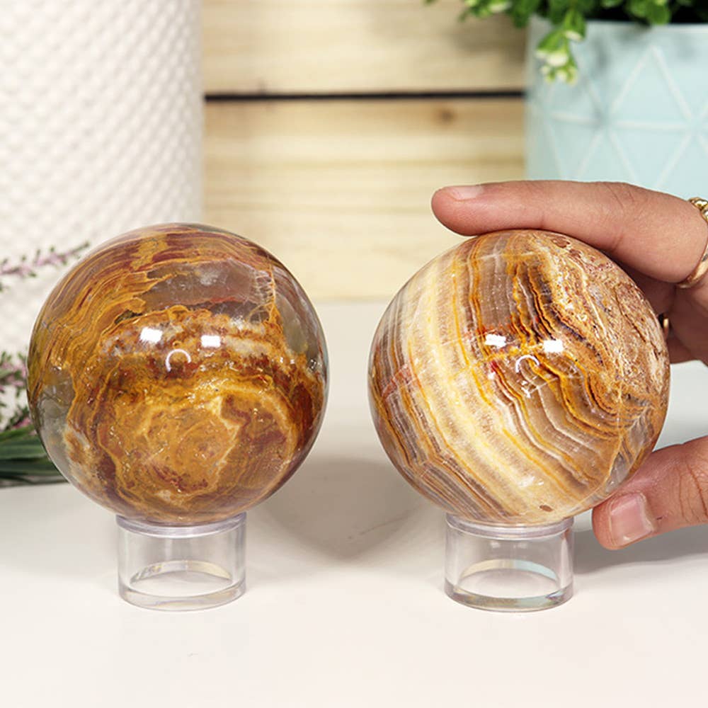 Natural Red and Green Onyx Sphere - Gemstone Spheres