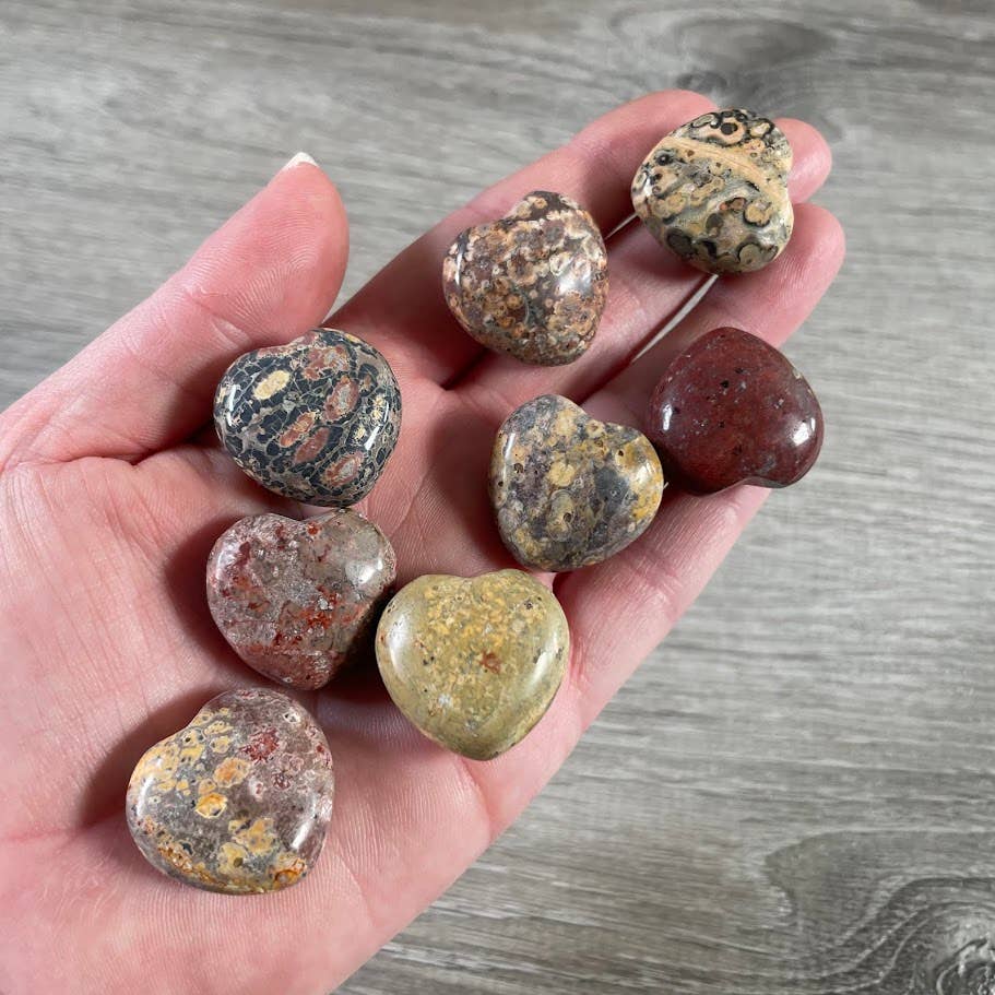 1-Inch Puffy Gemstone Pocket Heart – Crystals: Kambaba Jasper