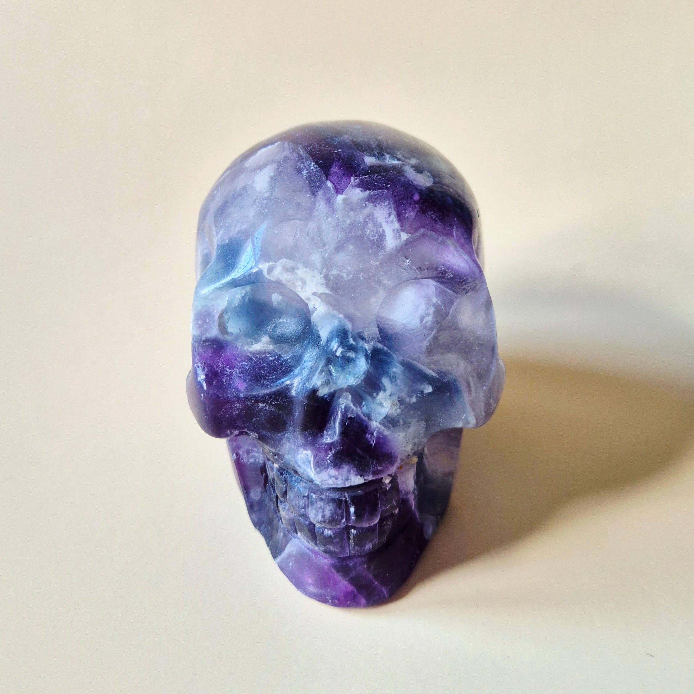 Gemstone Skull Candy Fluorite Skull 548g
