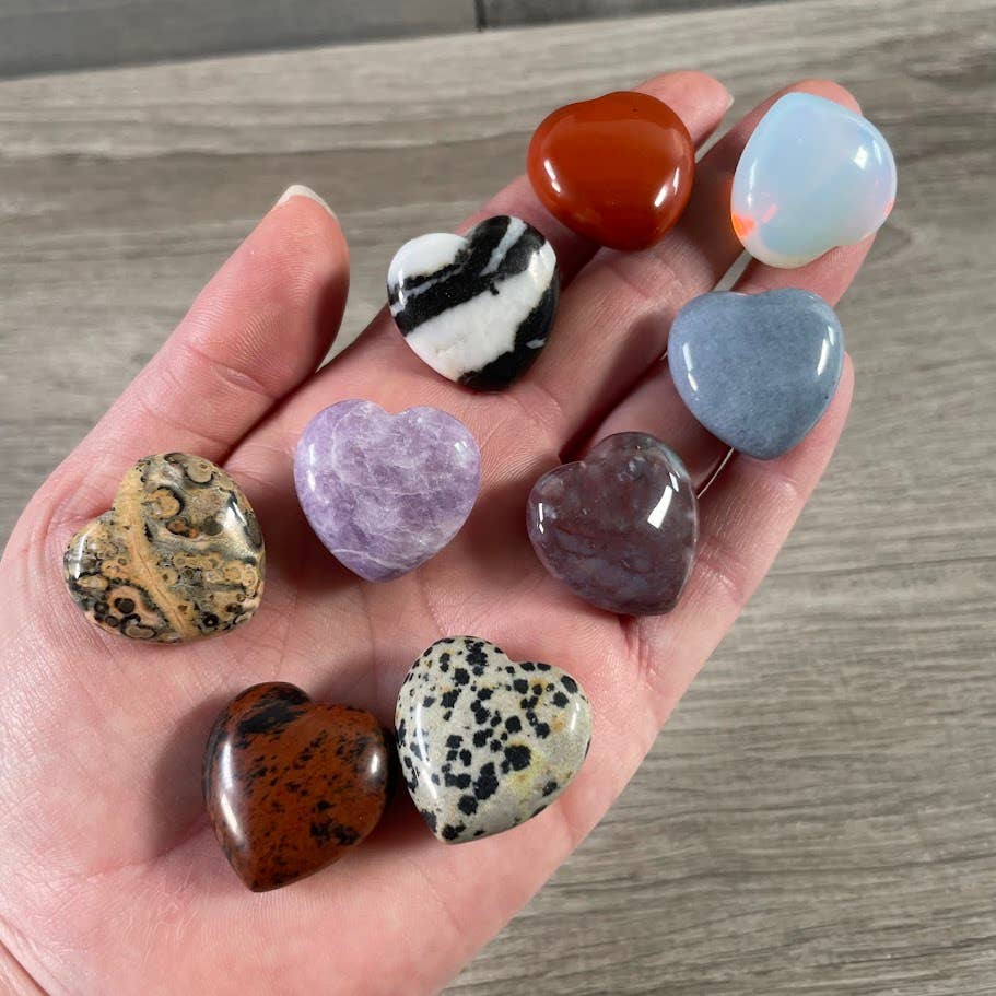 1-Inch Puffy Gemstone Pocket Heart – Bulk Wholesale Crystals: African Bloodstone