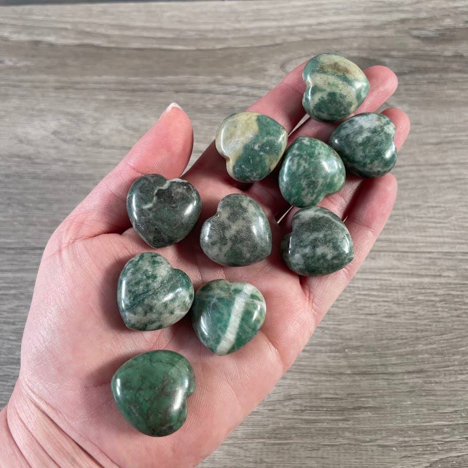 1-Inch Puffy Gemstone Pocket Heart – Bulk Wholesale Crystals: Labradorite