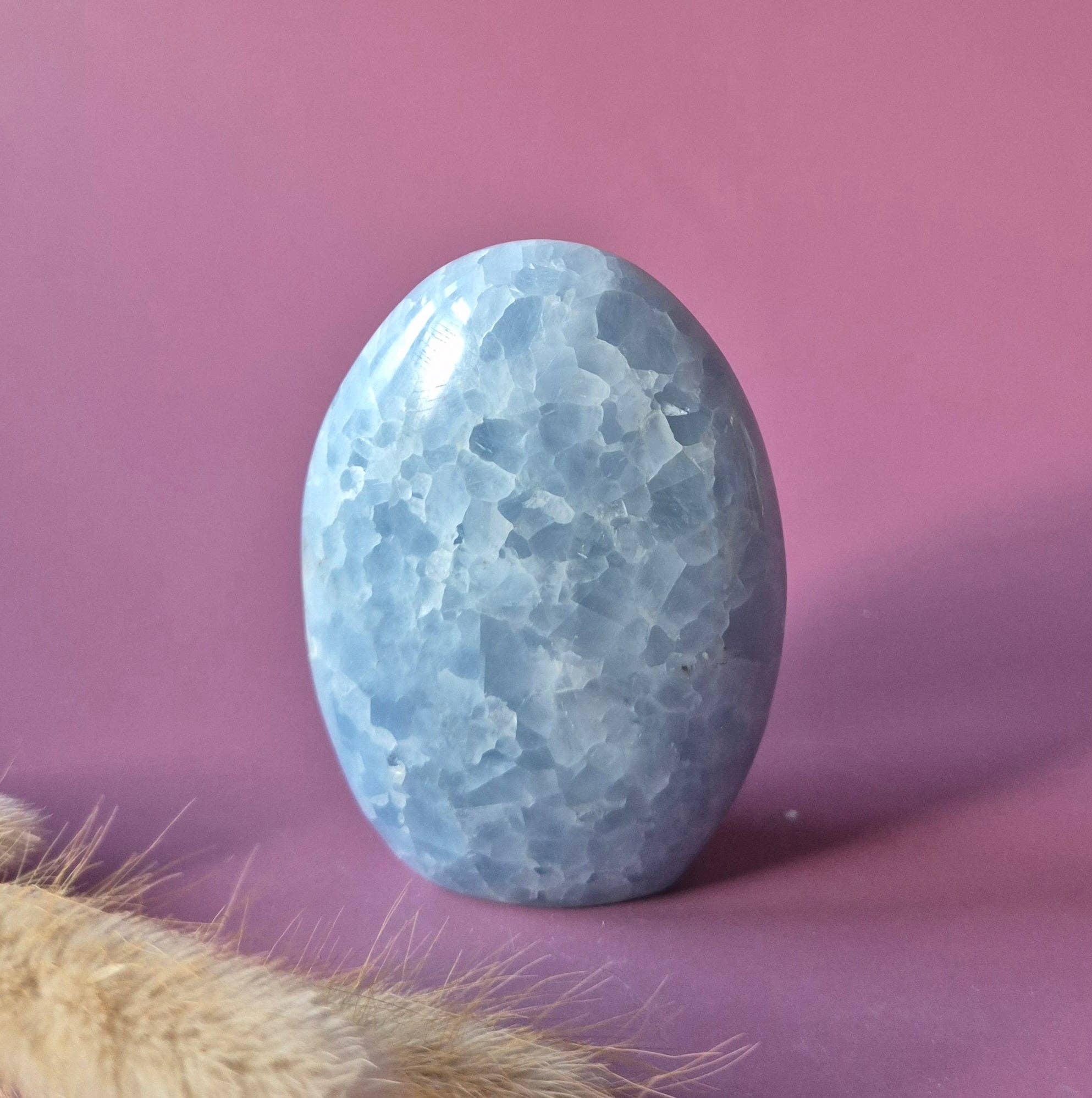 Celestine Gemstone Freeform – Soft Blue Rest Stone: 399g
